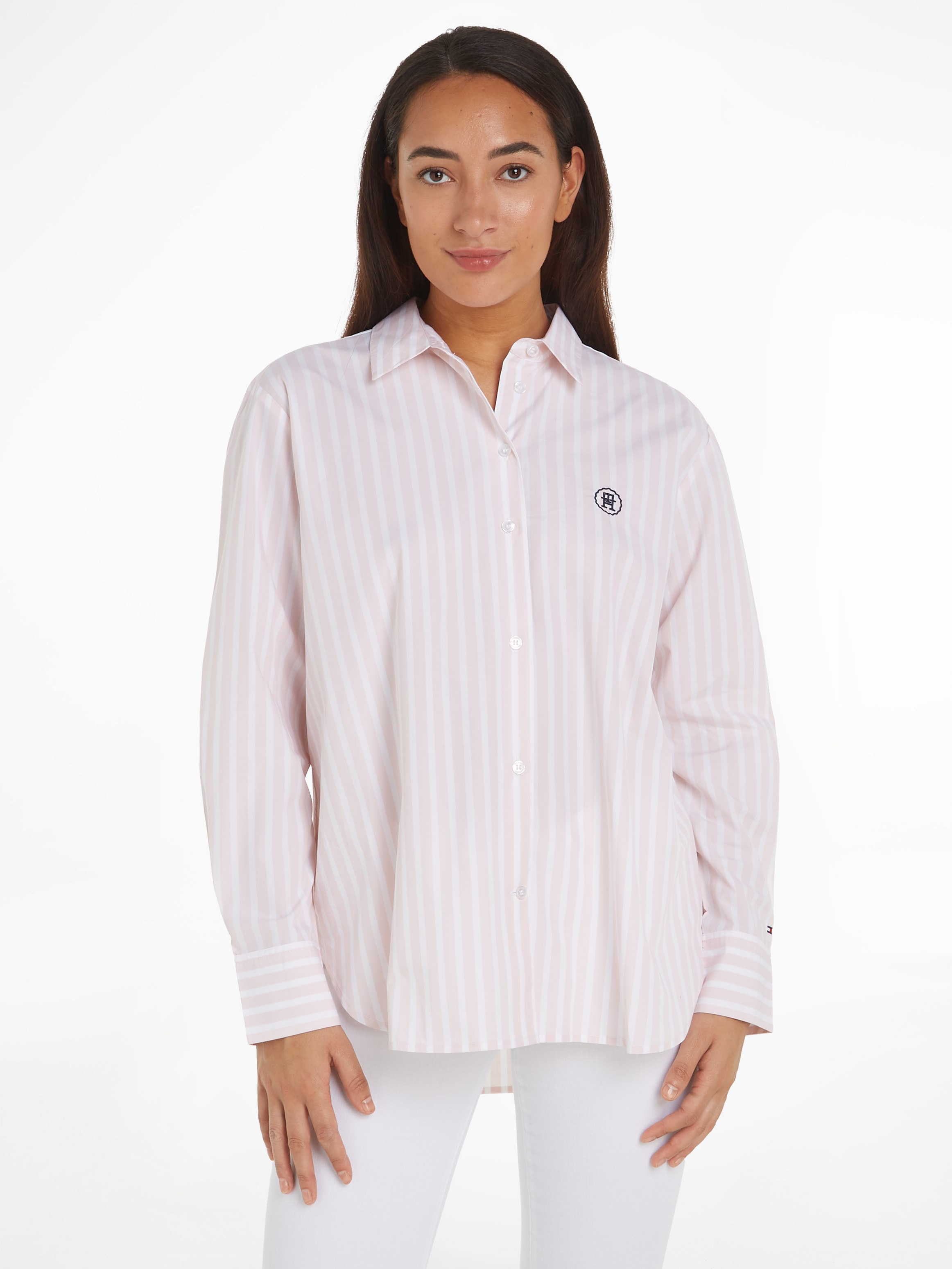 Hemdbluse »SMD STRIPE EASY FIT LS SHIRT«, mit Längsstreifen