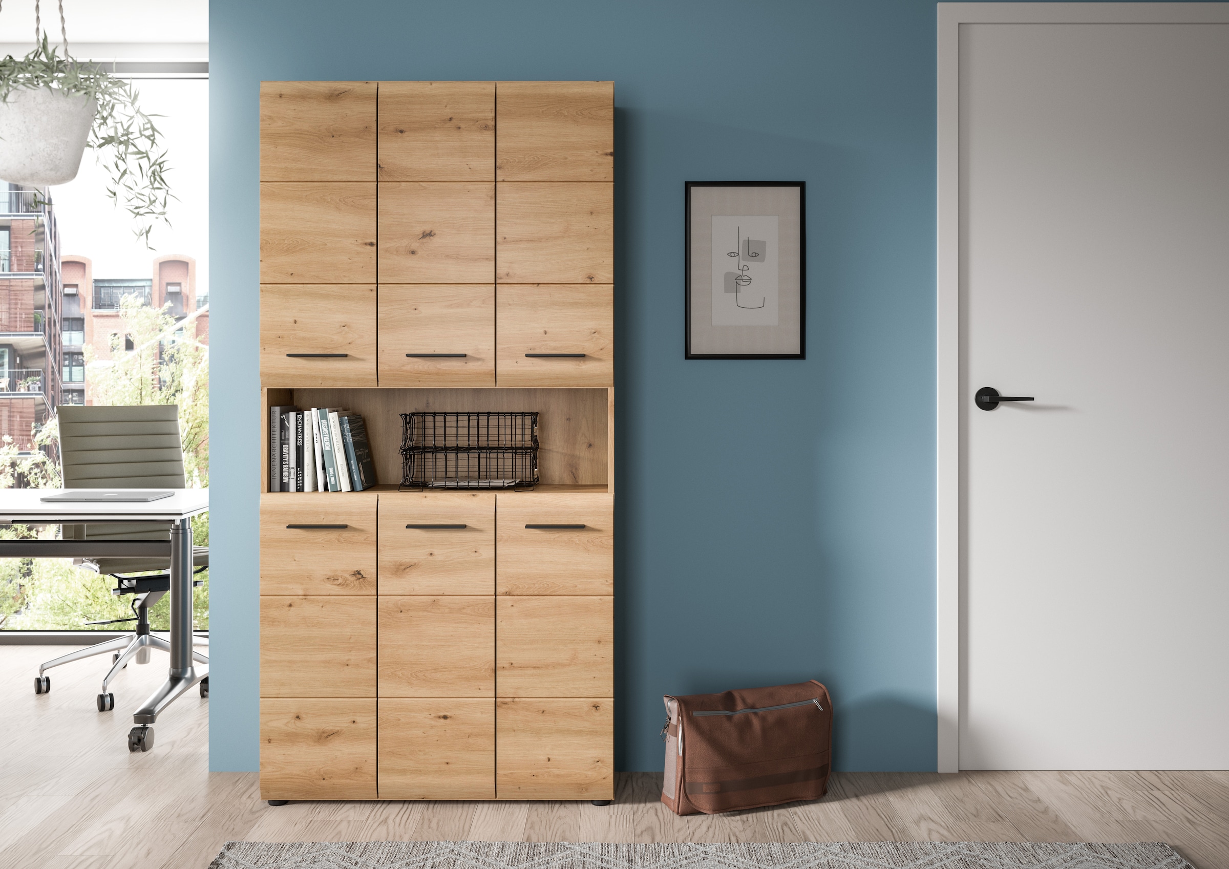 INOSIGN Stauraumschrank 1 Stk. tlg. Florenz, Mehrzweckschrank Artisan Oak NB, 185 cm Höhe, Bad