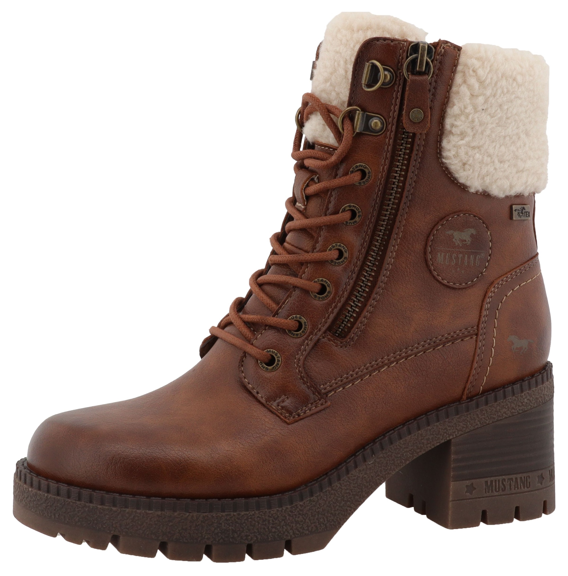 Image of Mustang Shoes Winterstiefelette "Caro" Winterboots mit Blockabsatz