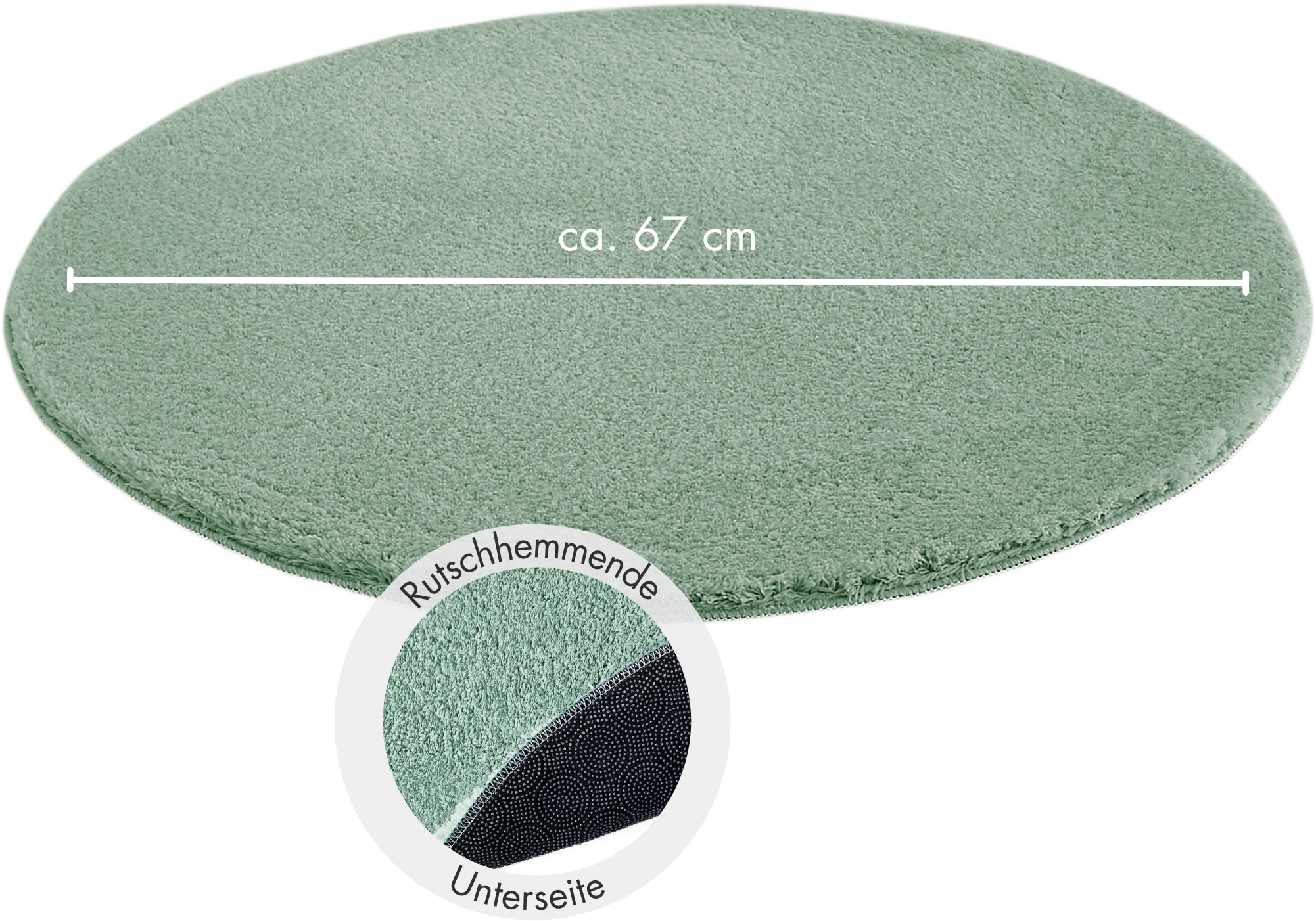 Andiamo Badematte »Arezzo« Höhe 16 mm rutschhemmend beschichtet fussbodenheizungsgeeignet | schnell trocknend Uni Farben, weich & kuschelig, auch in rund und als 2er Set erhältlich