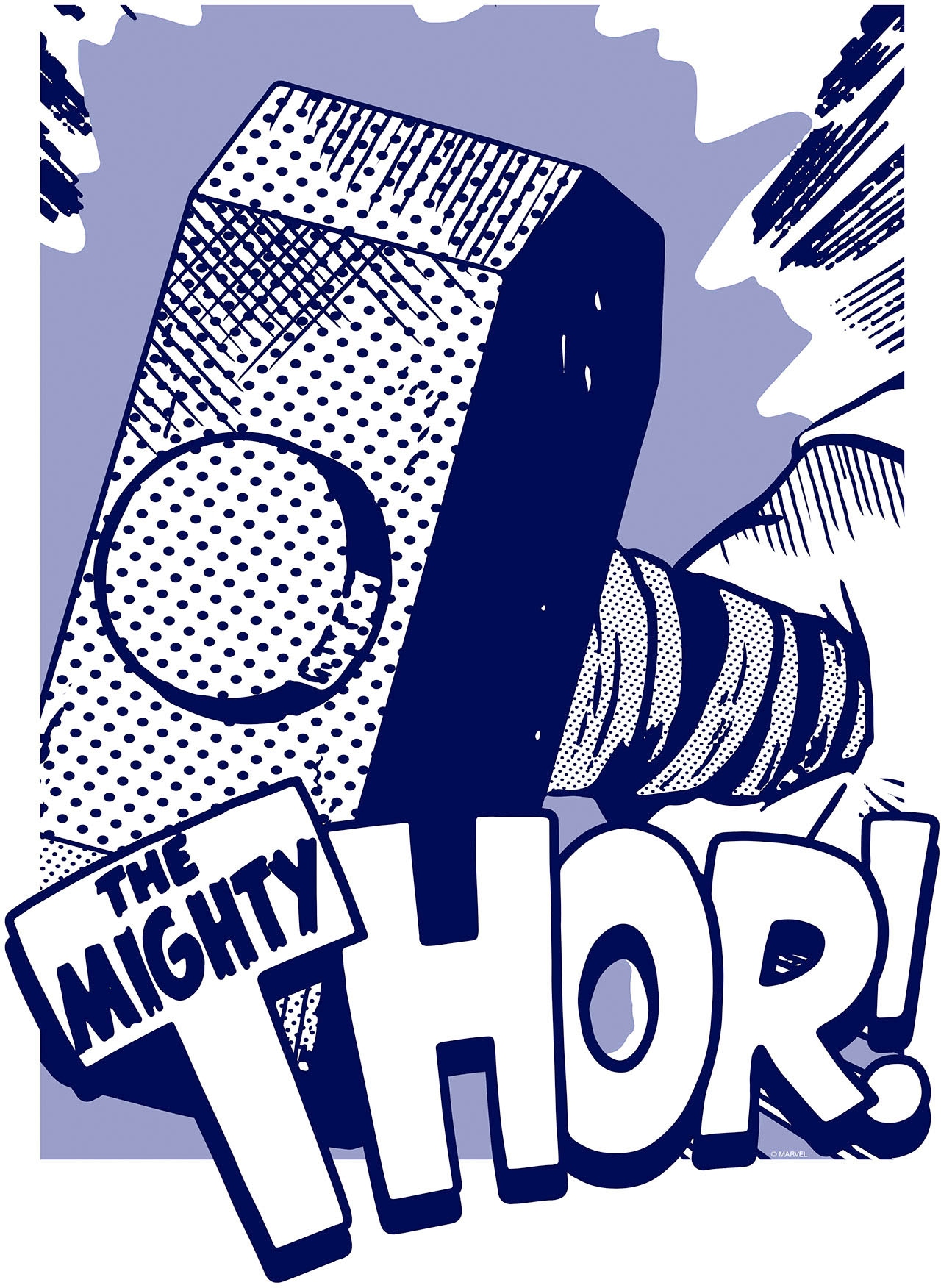 Image of Komar Bild "Thor Mjölnir" Natur 1 Stk. tlg. Wandbild zur Dekoration im Kinderzimmer - ohne Rahmen