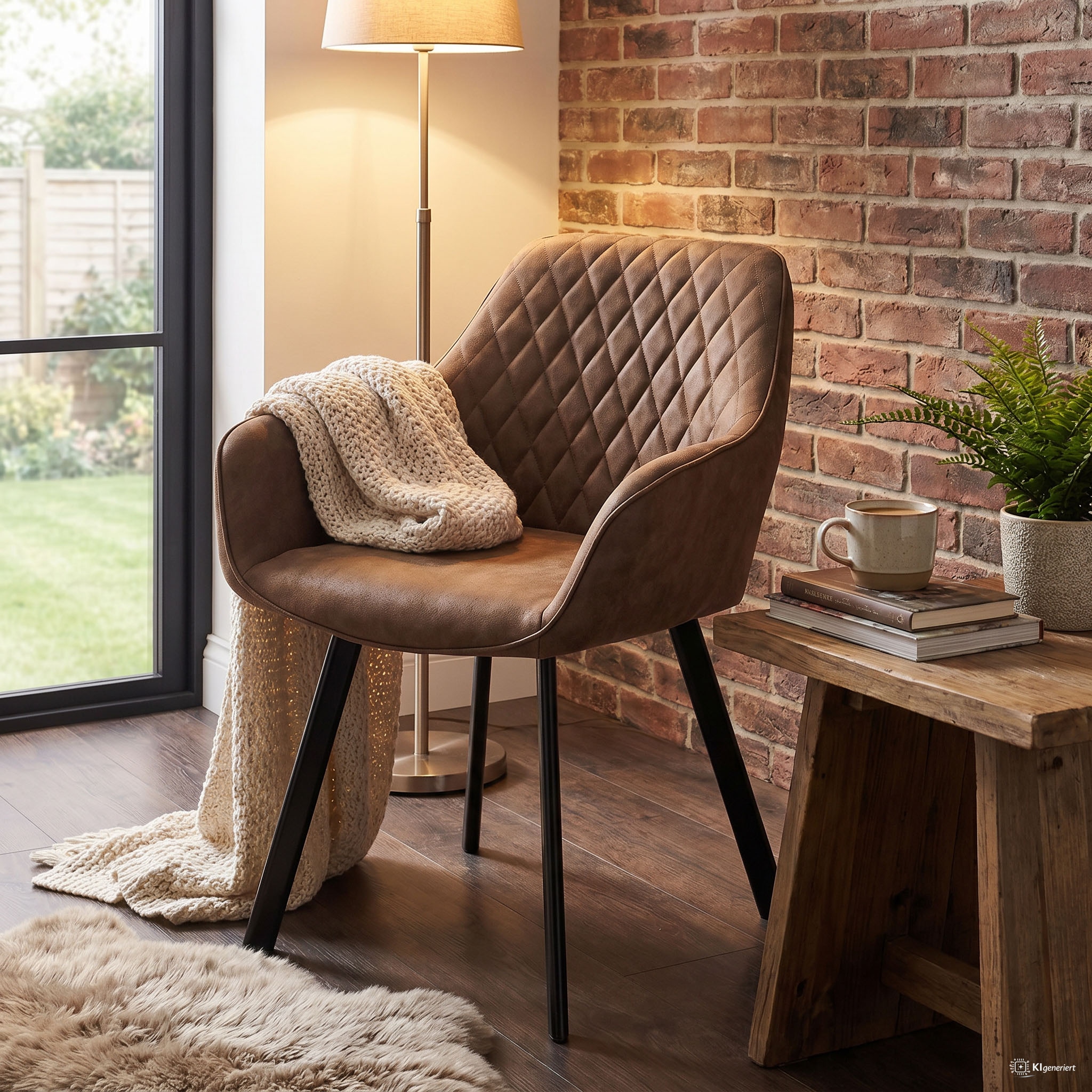 SalesFever Chaise avec accoudoirs »Cardiff Bequemer Esszimmerstuhl« (Ensemble) 2 cuisEnsemble double élégant : dossiers avec charmante piqûre losange