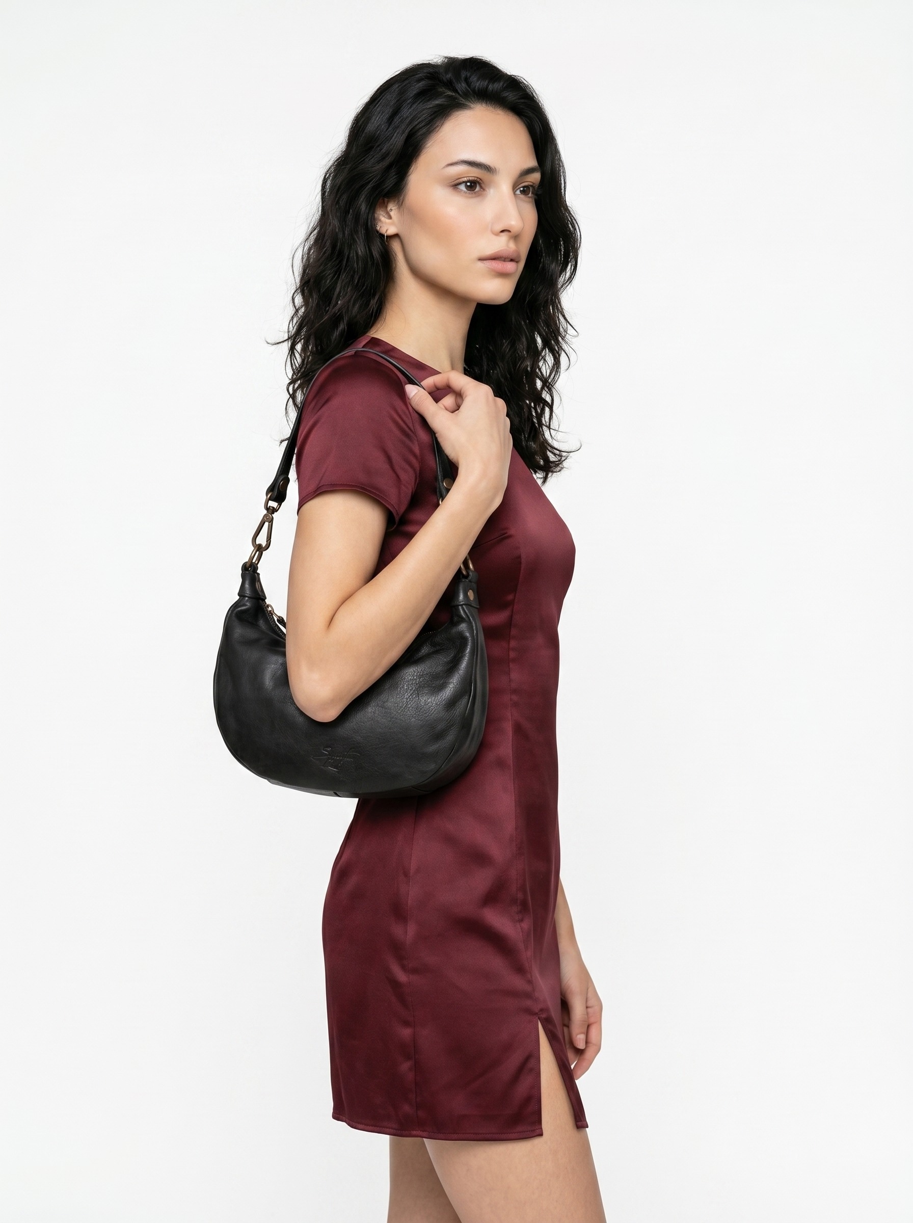 Samantha Look Umhängetasche echt Leder, Made in Italy