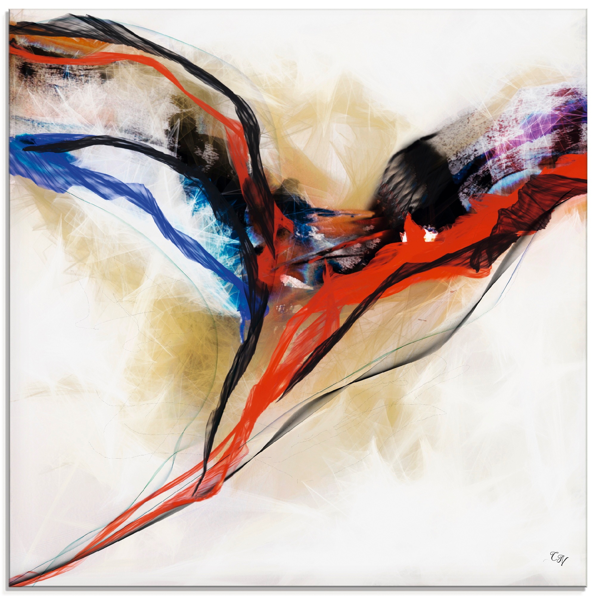 Artland Glasbild »Engel - abstrakt I«, Muster, (1 St.), in verschiedenen Grössen