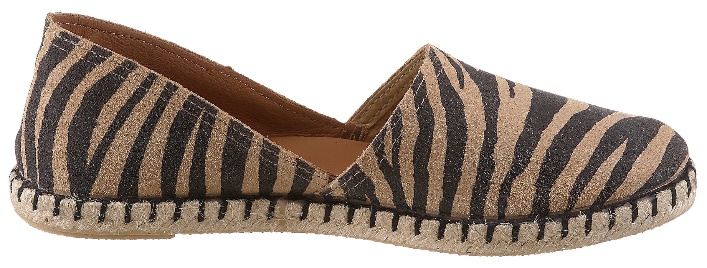 VERBENAS Espadrille  Mocassin, chaussure d'été, chaussure de vacances, plat motif zèbre