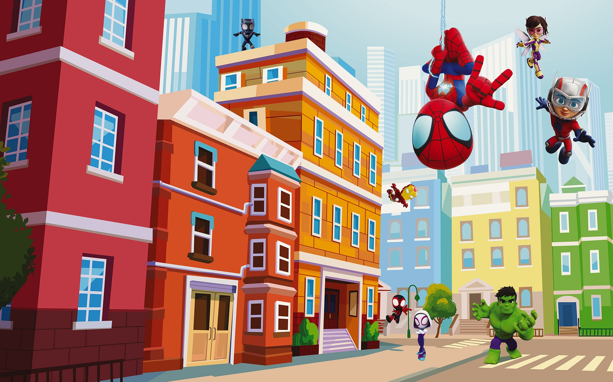 Komar Kindertapete »Marvel Spidey and His Amazing Friends City« bedruckt glatt