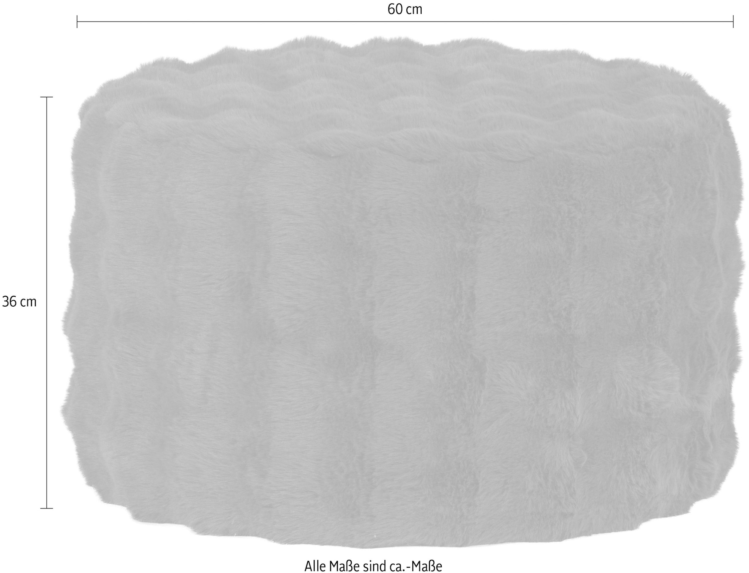 WOOOD Tabouret »Olven mit Dream-Flauschbezug und runder Form H 36 x B 60 x T 60 cm« Bonne résistance à l'usure, texture duveteuse, livré monté