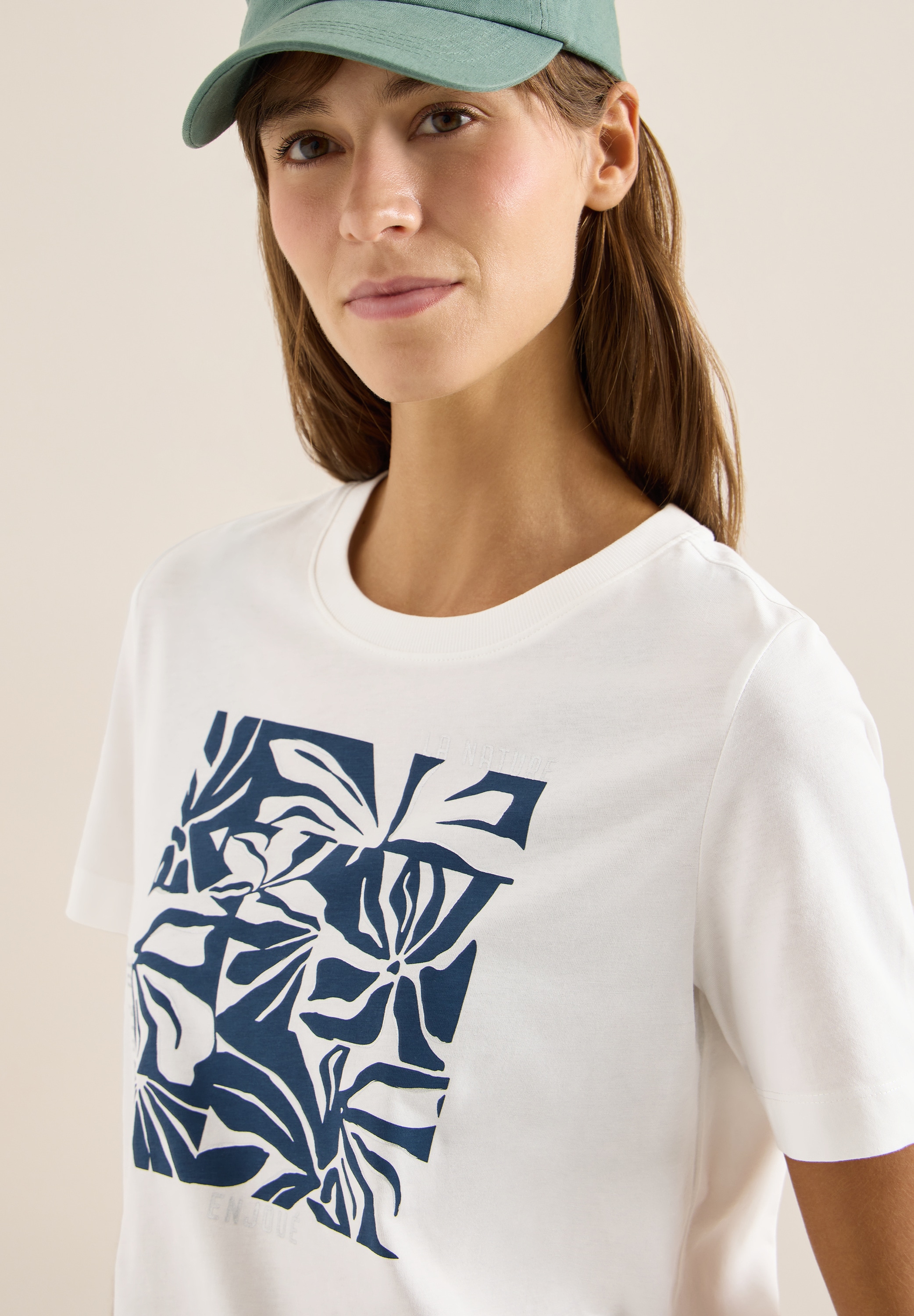 Cecil T-shirt à manches courtes Sommershirt mit Frontprint