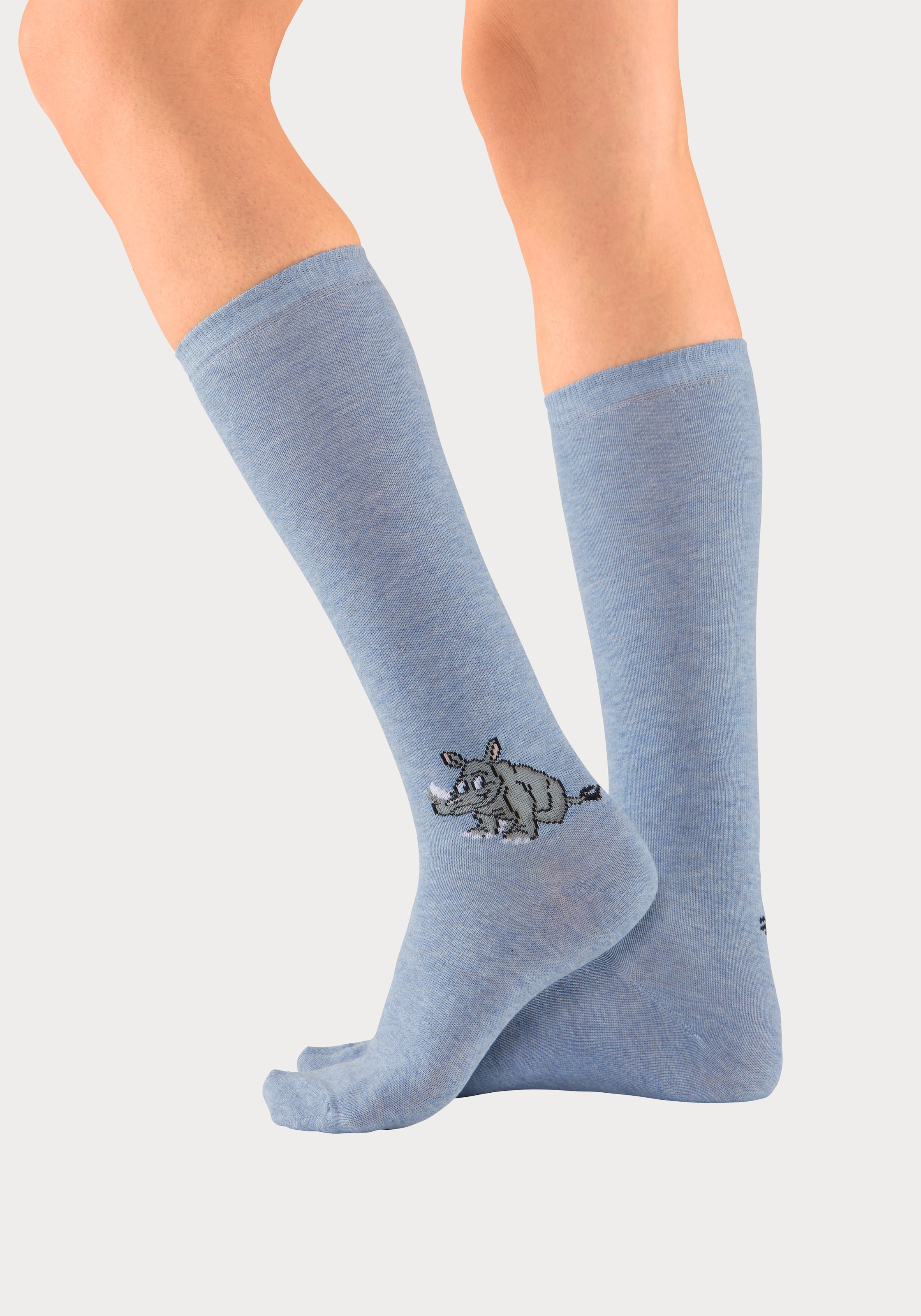 H.I.S Kniestrümpfe, (Packung, 5 Paar), mit eingestricktem Moriv