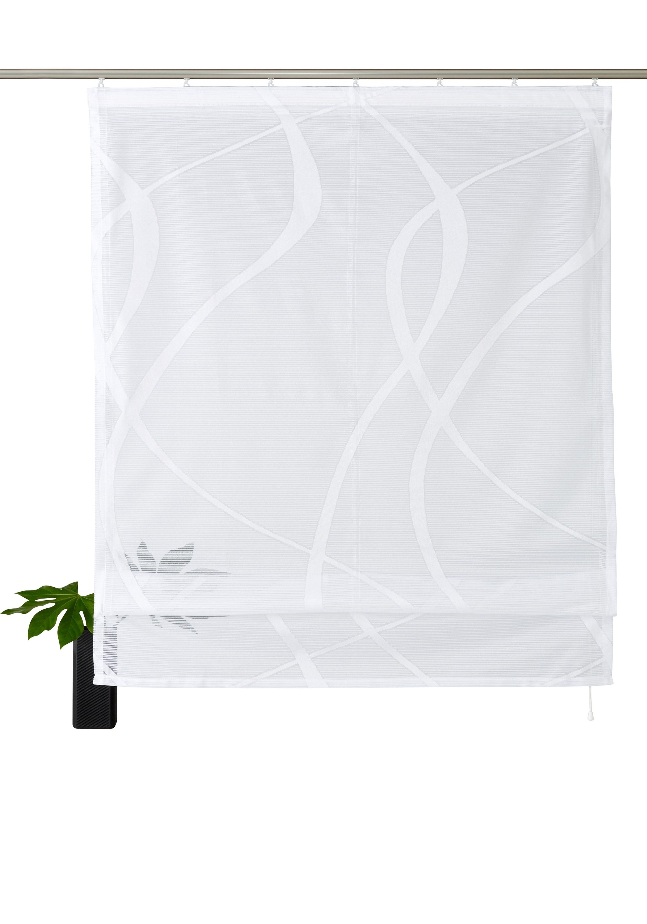 Image of GOODproduct Raffrollo "Cellino" mit Klettband Transparent, klassisch gewirkte Netzoptik, Polyester, Wellen