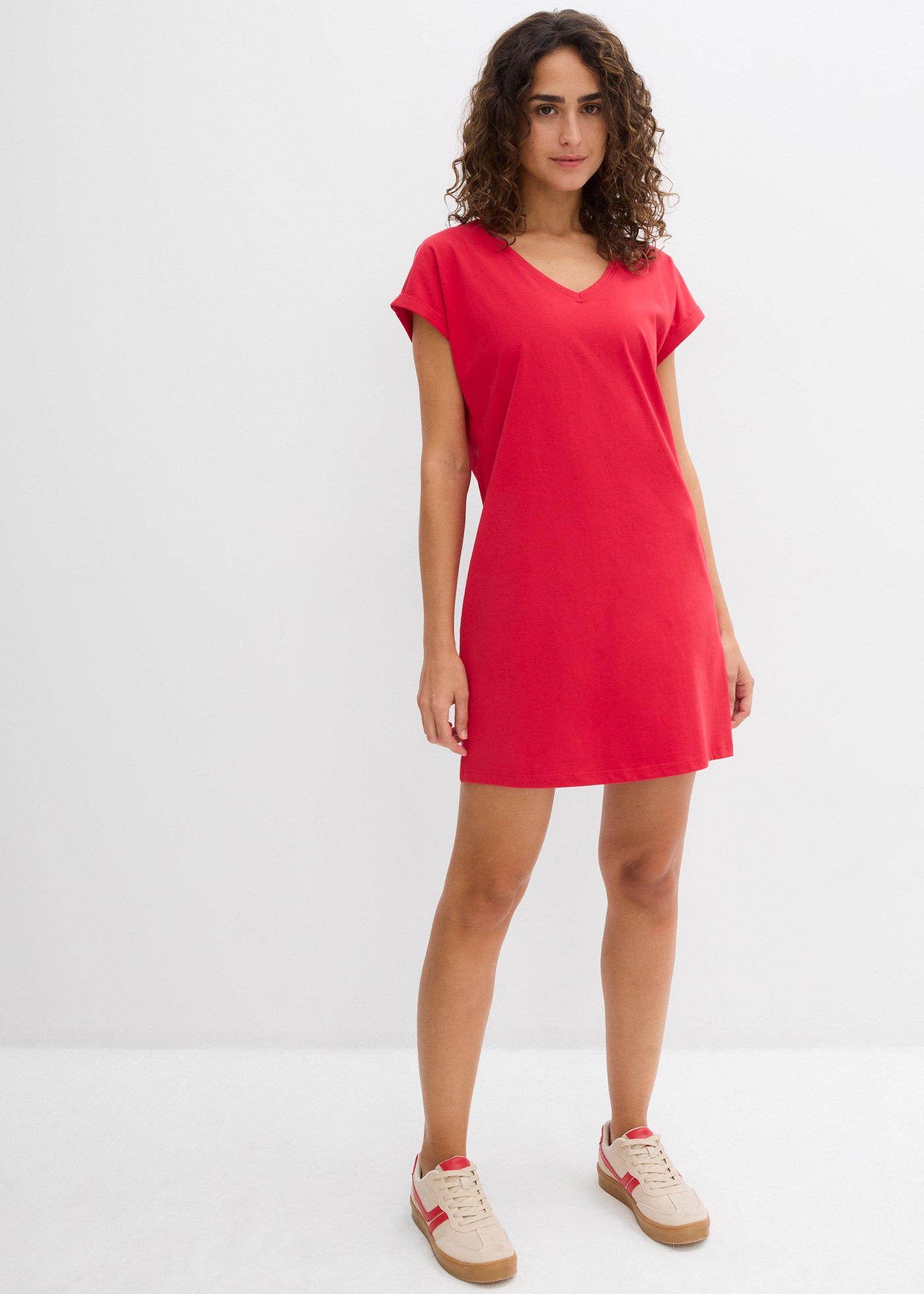 bonprix Robe t-shirt Paquet, 2 pièces tlg. für Frühling und Sommer, aus reiner Baumwolle, lockerer Schnitt