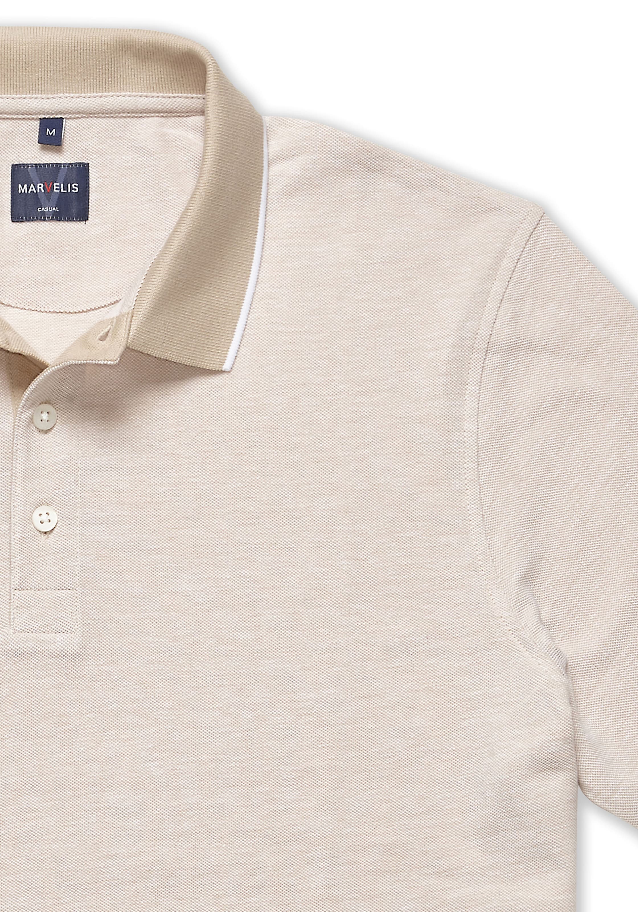 MARVELIS Poloshirt meliert, leicht tailliert