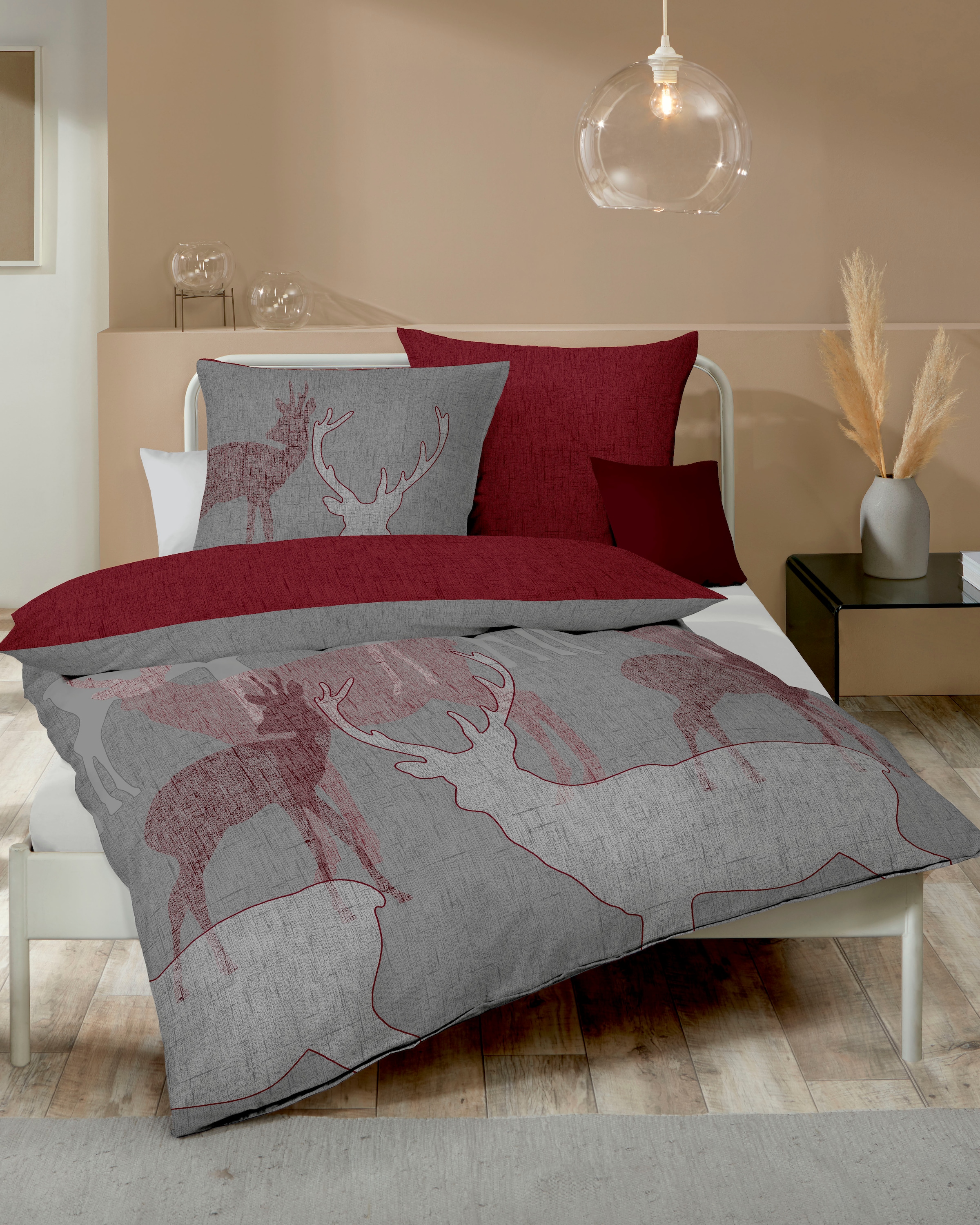 Kaeppel Linge de lit »Hirsche mit Wende« 2 cuis Avec cerfs