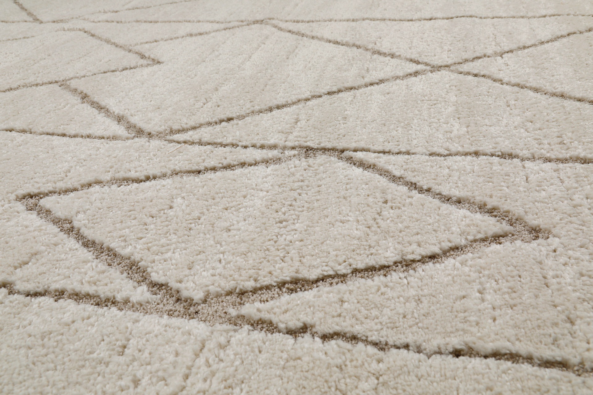 Wecon home Tapis »Pelle« Rectangulaire 18 mm Höhe Gewebt, Hoch-Tief, pflegeleicht, Rauten Muster, Scandi, Wohnzimmer