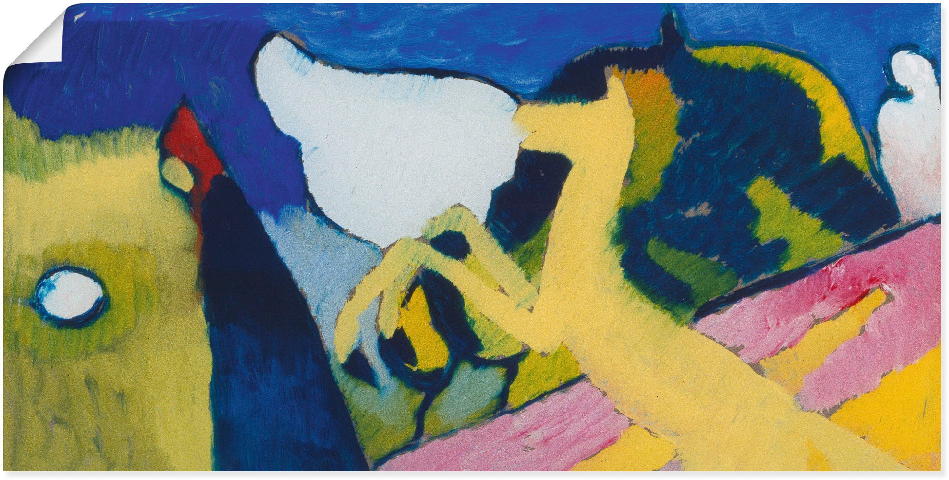 Image of Artland Wandbild »Mit gelbem Pferd. 1909.«, Haustiere, (1 St.), in vielen Grössen & Produktarten -Leinwandbild, Poster, Wandaufkleber / Wandtattoo auch für Badezimmer geeignet bei Ackermann Versand Schweiz