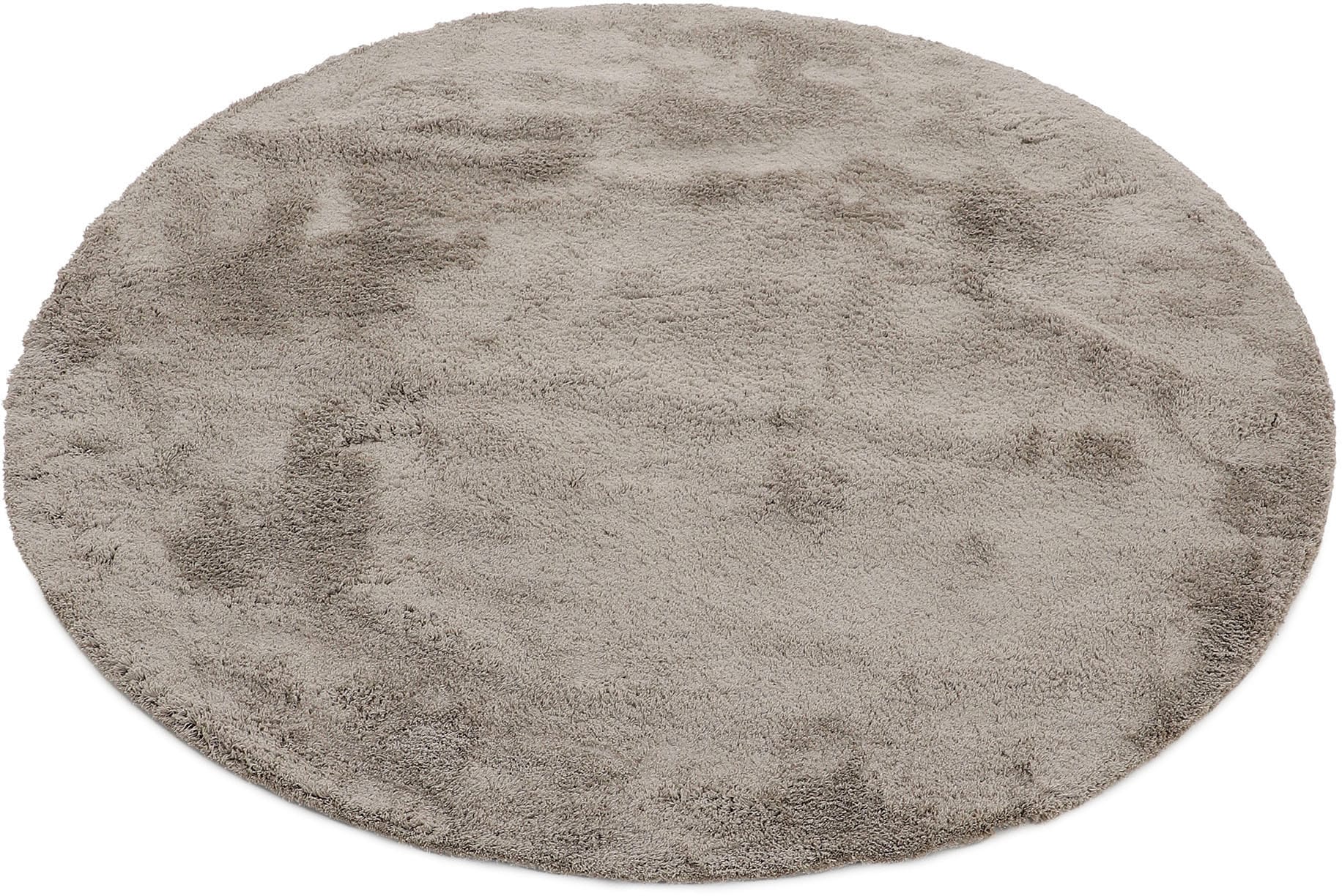carpetfine Teppich »Silky«, rund, 20 mm Höhe, Shaggy, Langflor, uni, besonders weich, handarbeit