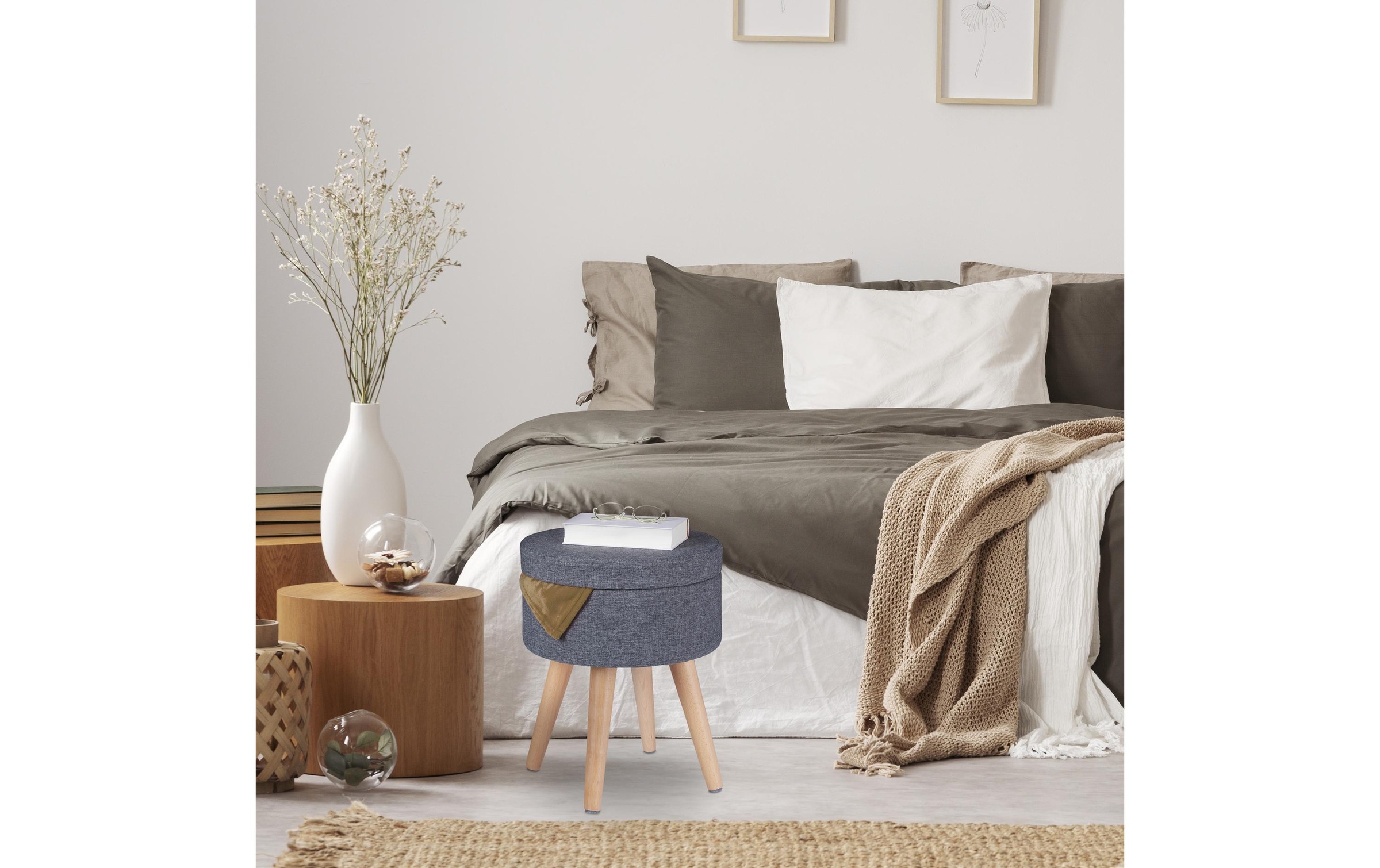 relaxdays Tabouret »45.5 x 37 cm« itzhocker mit Tischfunktion