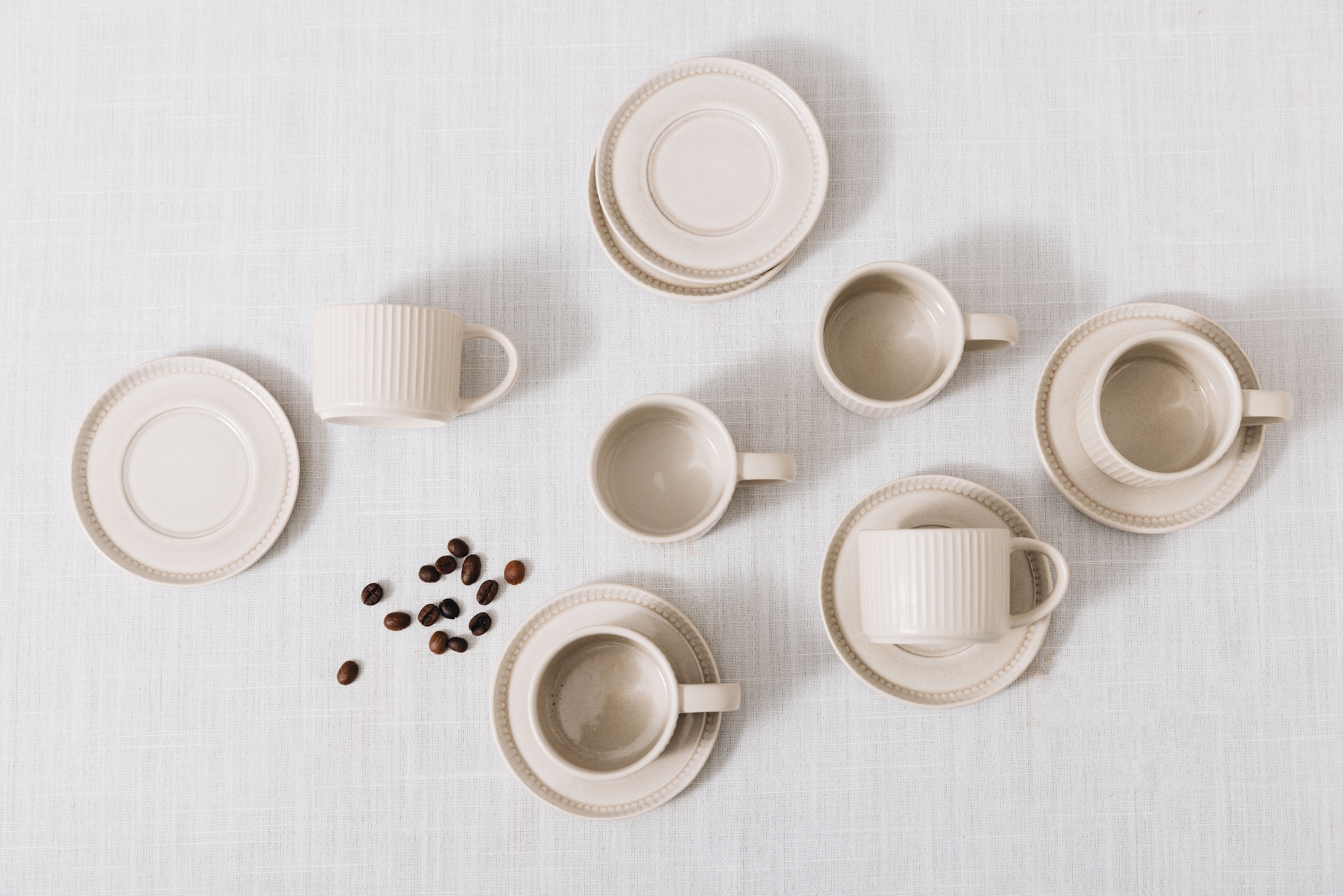 GOODproduct Tasse à expresso »Ylvii, 12er Set, bestehend aus 6 Tassen + 6 Untertassen« für 6 Personen, spülmaschinenfest und mikrowellengeeignet, 90 ml