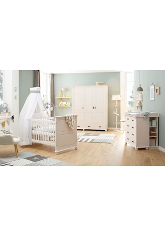 Babyzimmer-Komplettset »Aimo«, (Set, 3 St., Kinderbett, Schrank, Wickelkommode), aus...