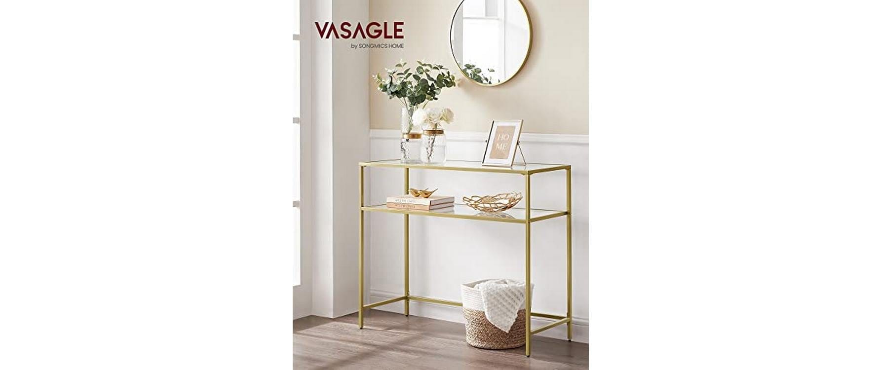 VASAGLE Konsolentisch »100 x 35 x 80 cm, Goldfarben«