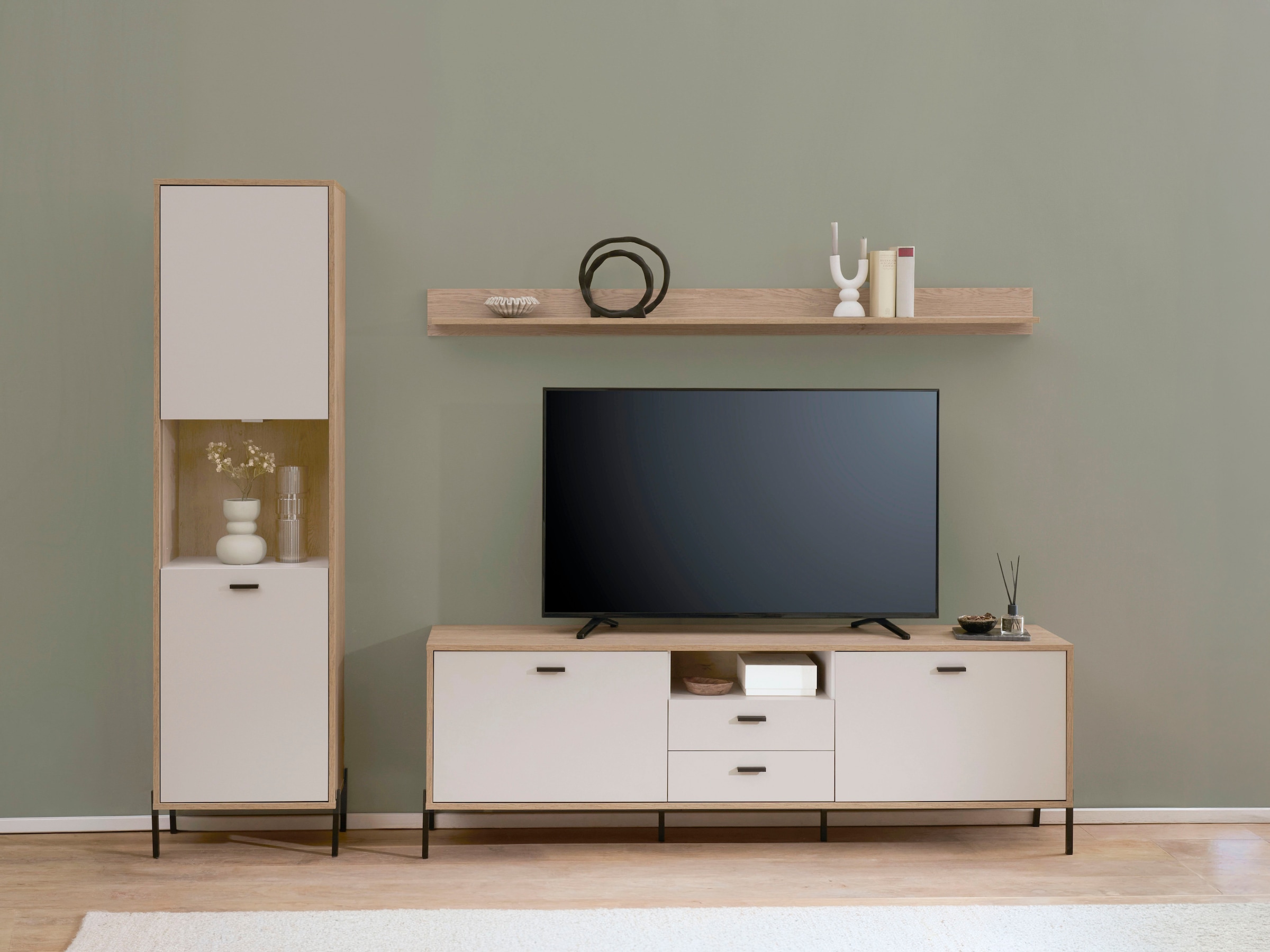 Image of Home affaire Wohnwand "Fredericia, moderne Anbauwand, Komplettset in Kaschmir" Set, 3 Stk. tlg.