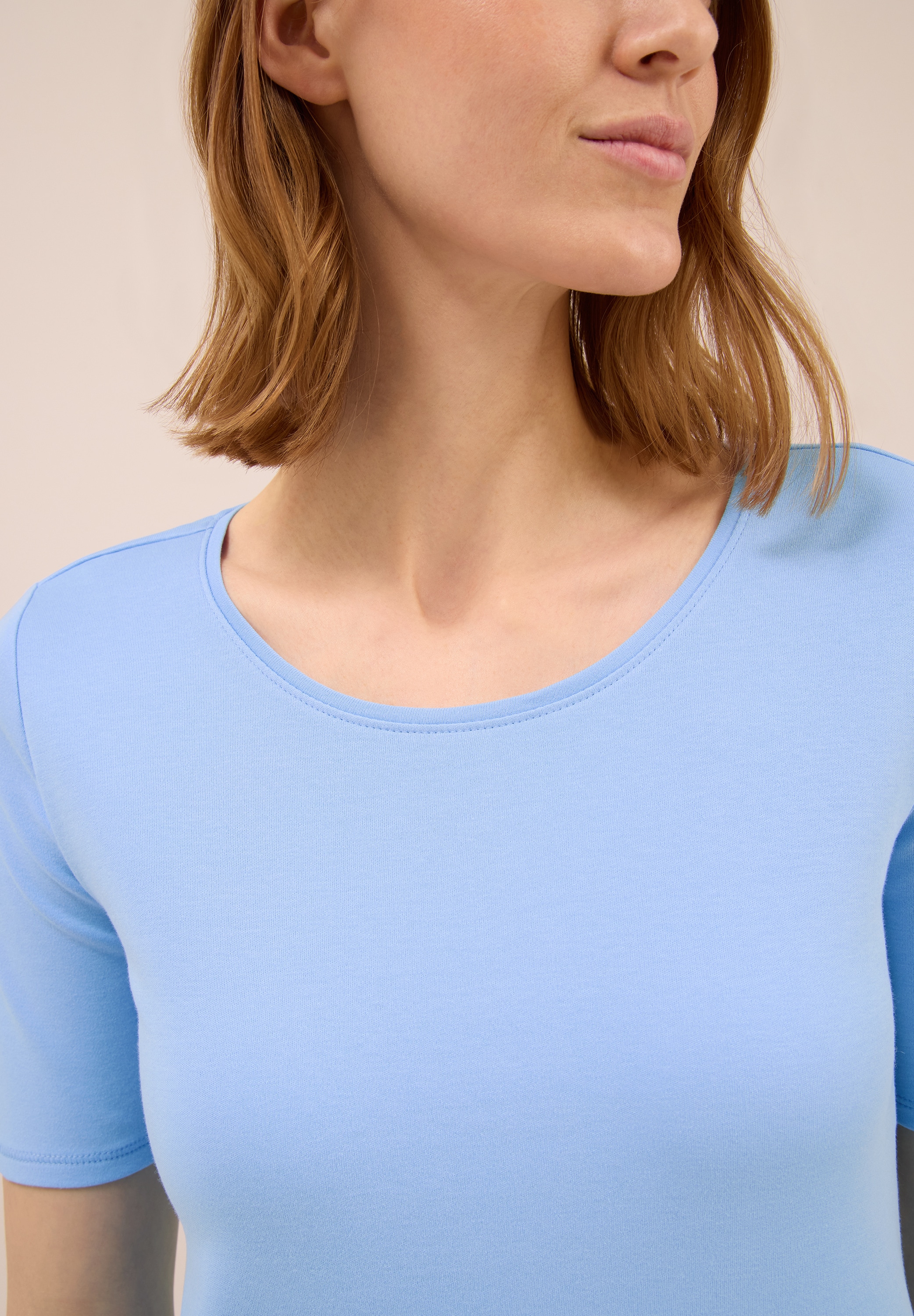 Cecil Rundhalsshirt »Style Lena« mit Halbärmeln