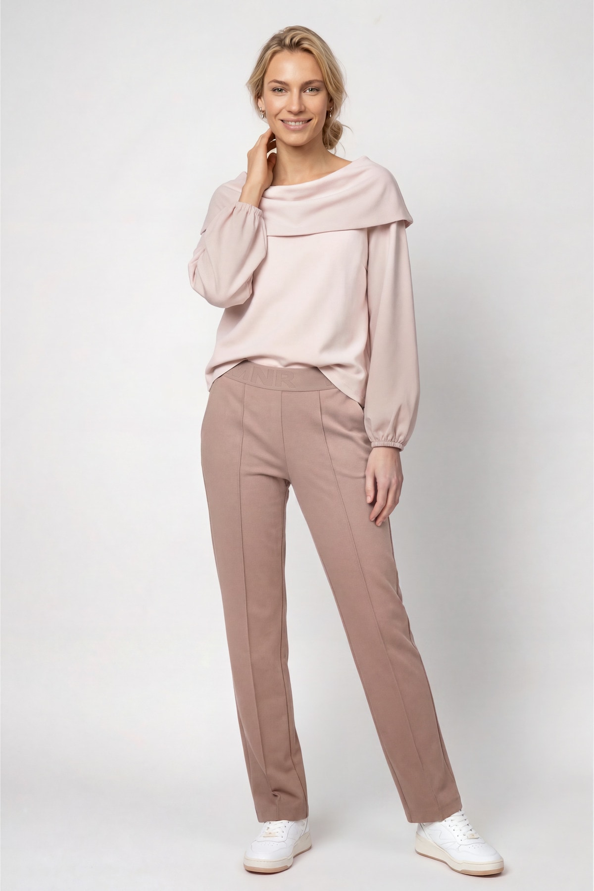 Monari Pantalon à enfiler »Hose Bella Basic Regular«  coupe régulière avec ceinture élastique