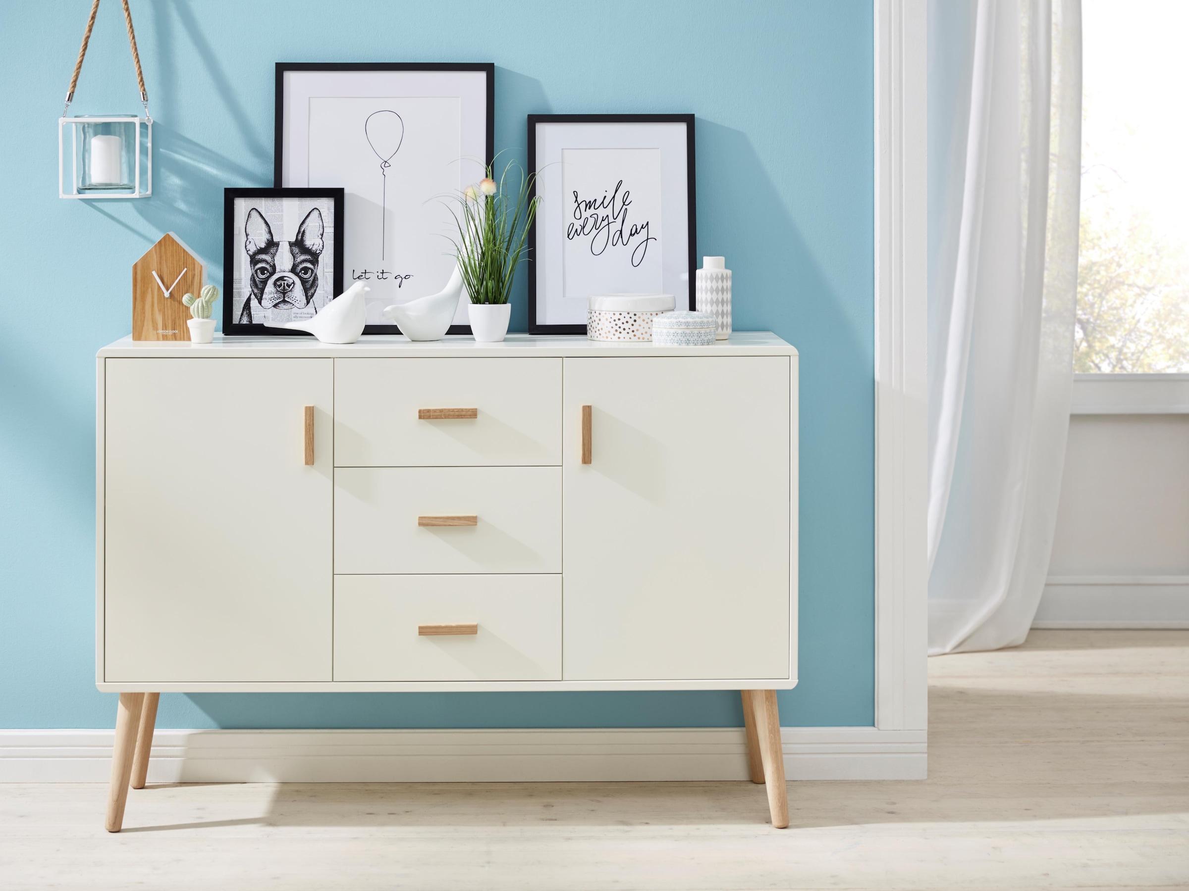 queence Bild »Loslassen«, Schwarz-Weiss-Schriftzug-Motivationsbilder-Liebessprüche, HD Premium Poster-Druck inkl. Holzrahmen