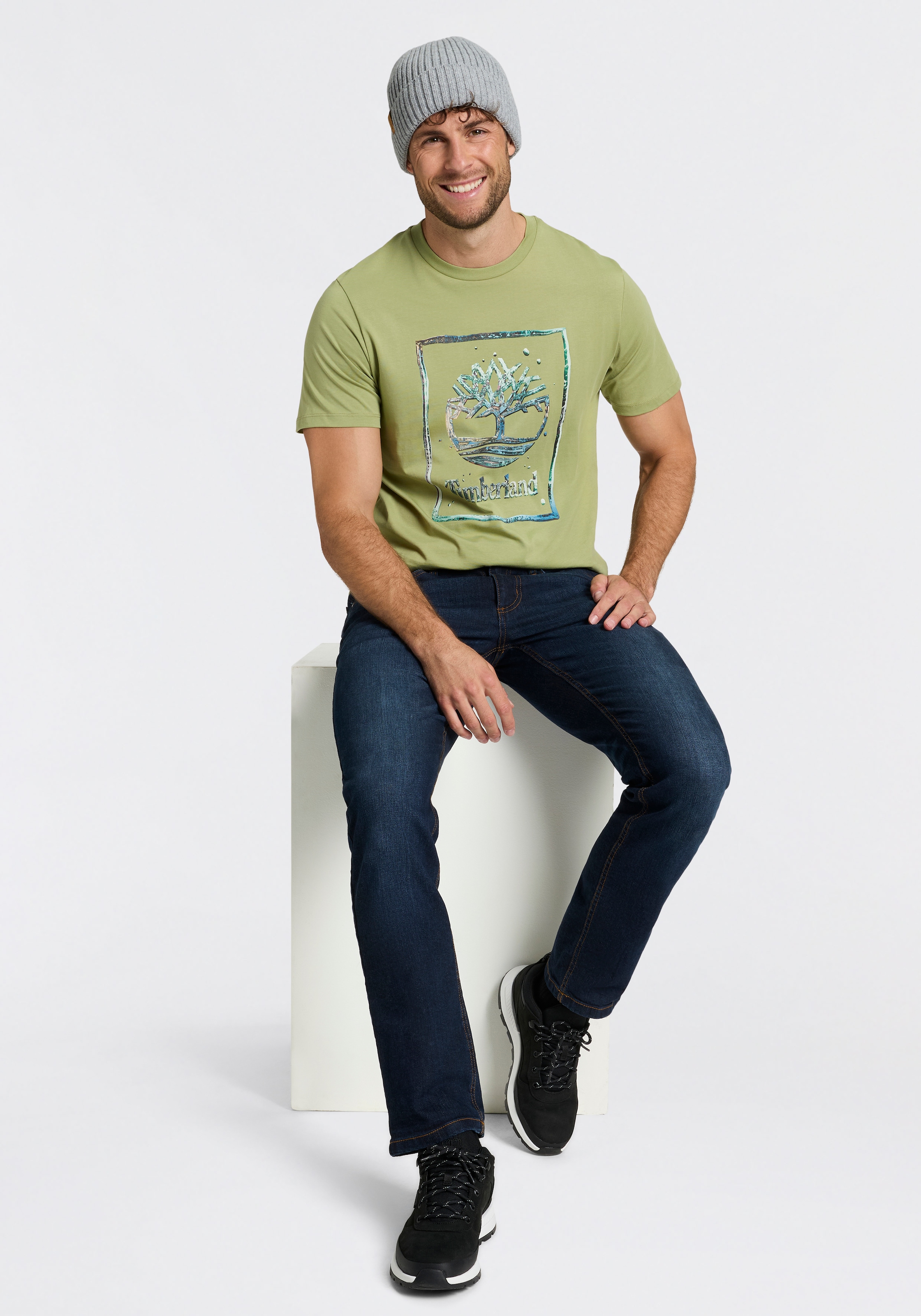 Timberland T-Shirt »Water Stack Logo Short Sleeve Tee« Kurzarmdesign, aus Baumwolle