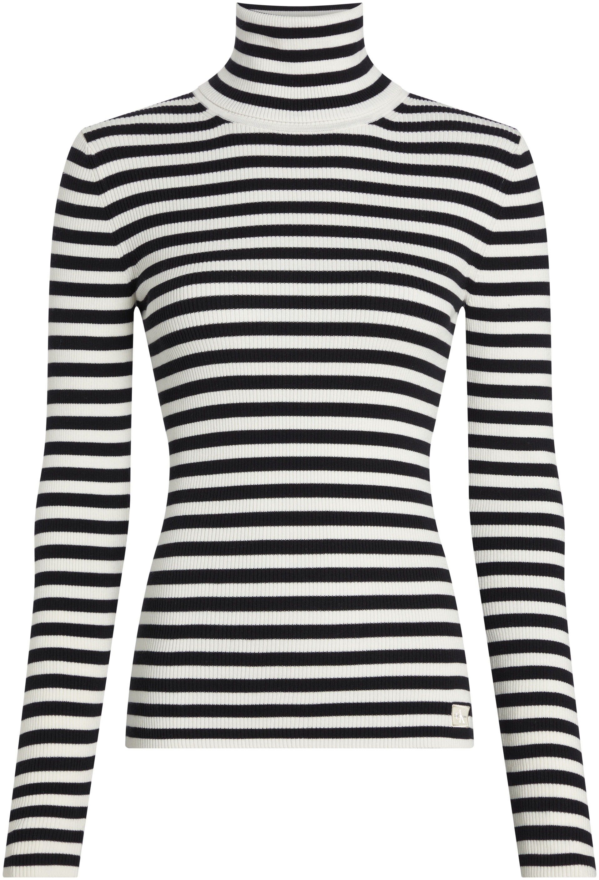 Calvin Klein Jeans Rollkragenpullover »WOVEN LABEL ROLL NECK SWEATER«, mit Logopatch