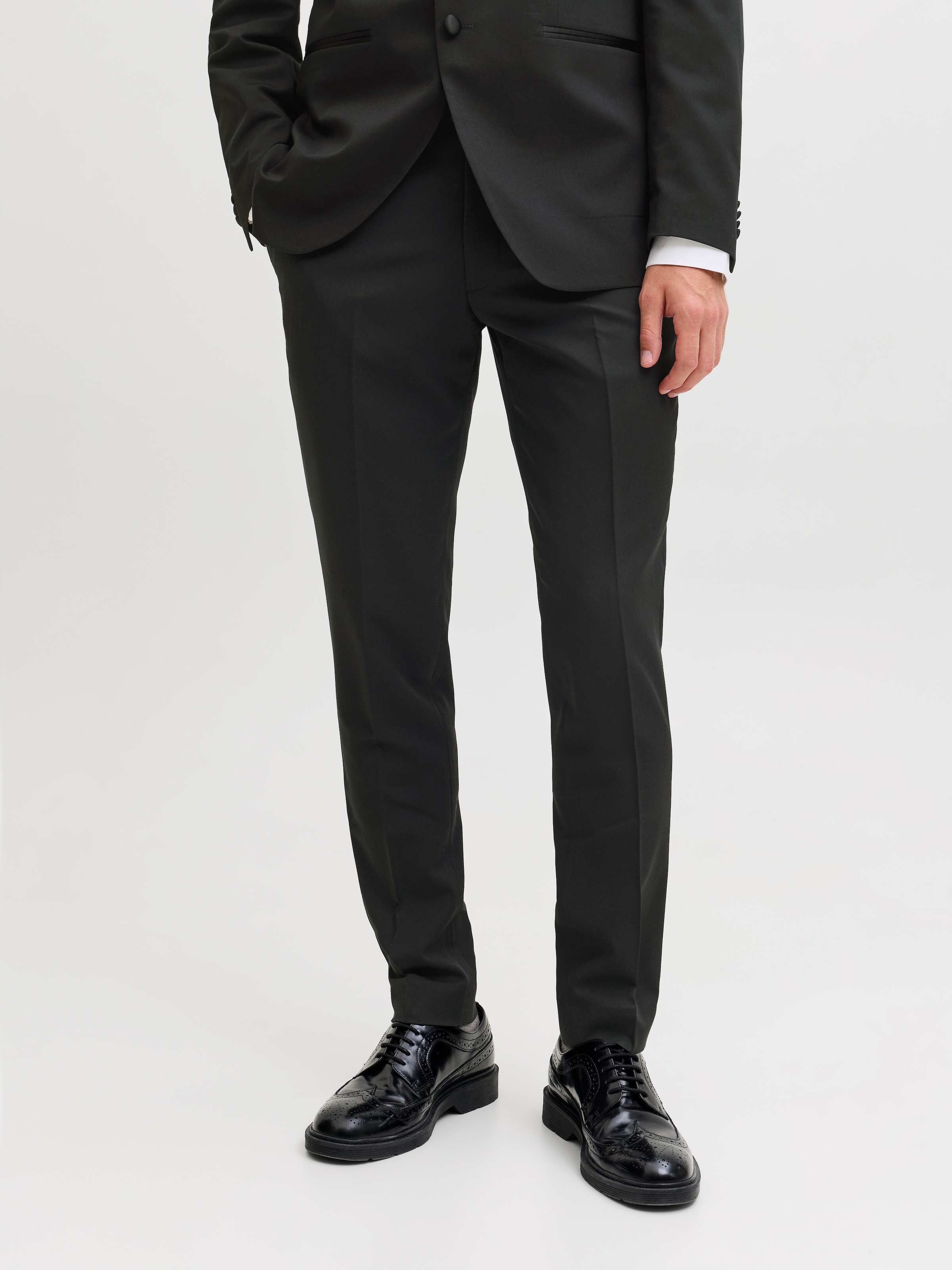 Image of Jack & Jones Anzughose "JPRFRANCO Hose mit schmalem Bein und cleanem Look" meliert, modisch, slim fit, Kunstfaser