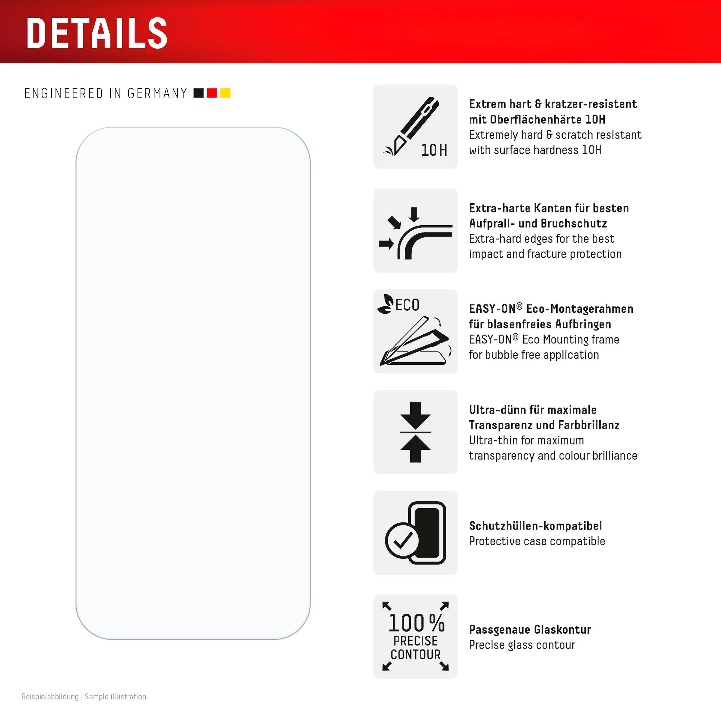 Displex Displayschutzglas »Real Glass Screen Protection«, für Google Pixel 9-Google Pixel 9 Pro-Google Pixel 10-Google Pixel 10 Pro, Displayschutzfolie, Schutzfolie, Bildschirmschutz, kratz- & stossfest