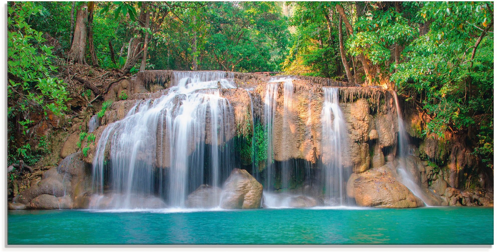 Image of Artland Glasbild "Wasserfall im Wald National Park" Gewässer 1 Stk. tlg. in verschiedenen Grössen