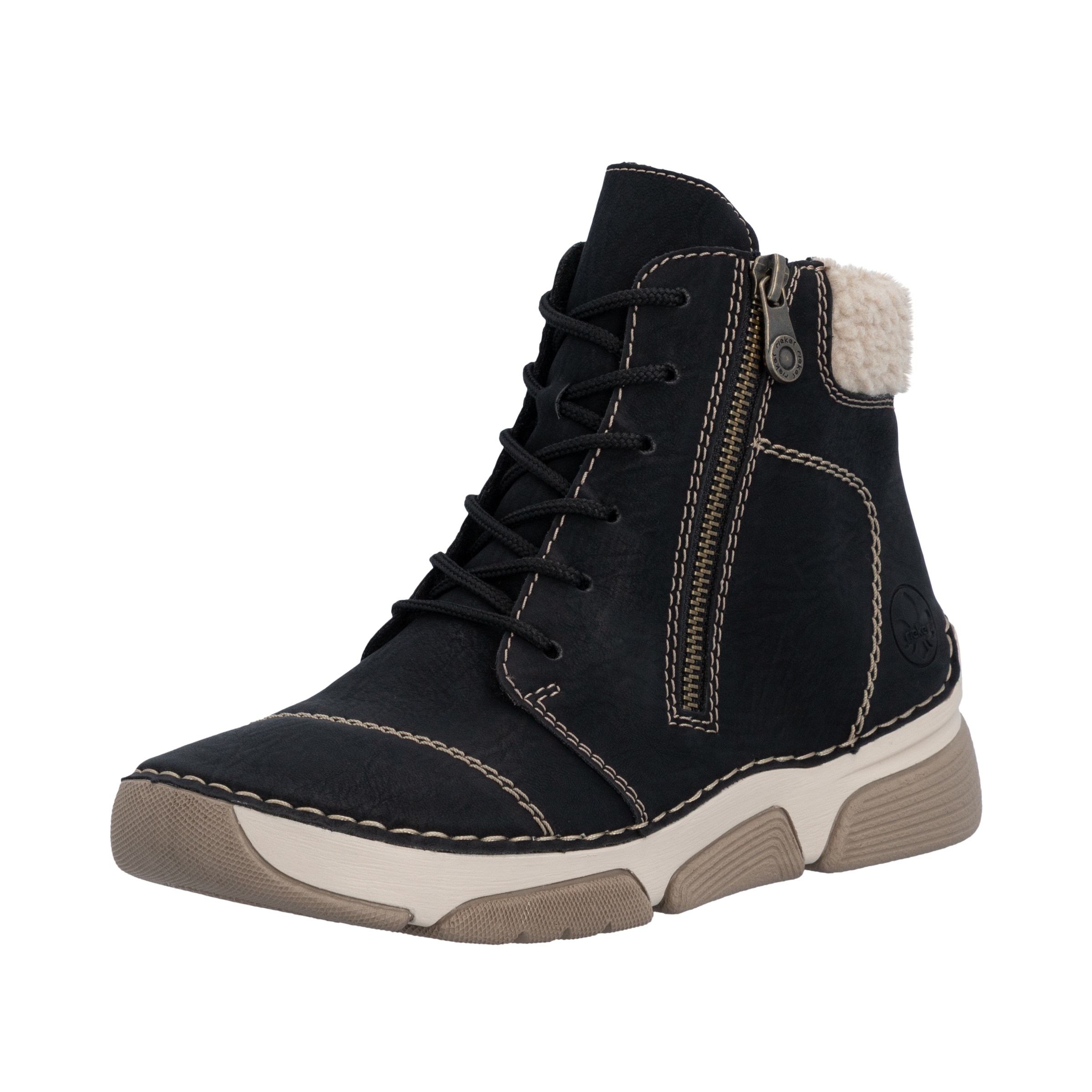 Image of Rieker Winterboots Schnürboots, Stiefelette, Casual-Boots mit Reissverschluss aussen