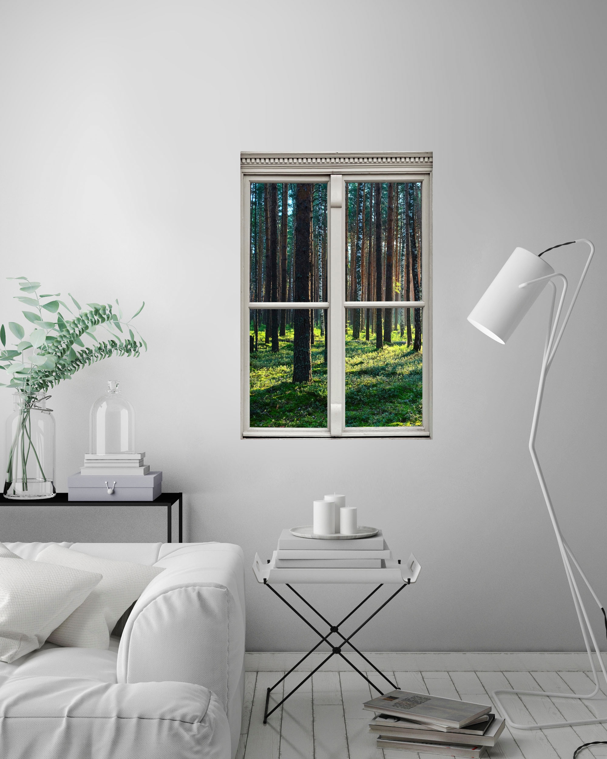 queence Wandsticker »Wald«, Wandsticker, Wandbild, selbstklebend, 3D, Fenster
