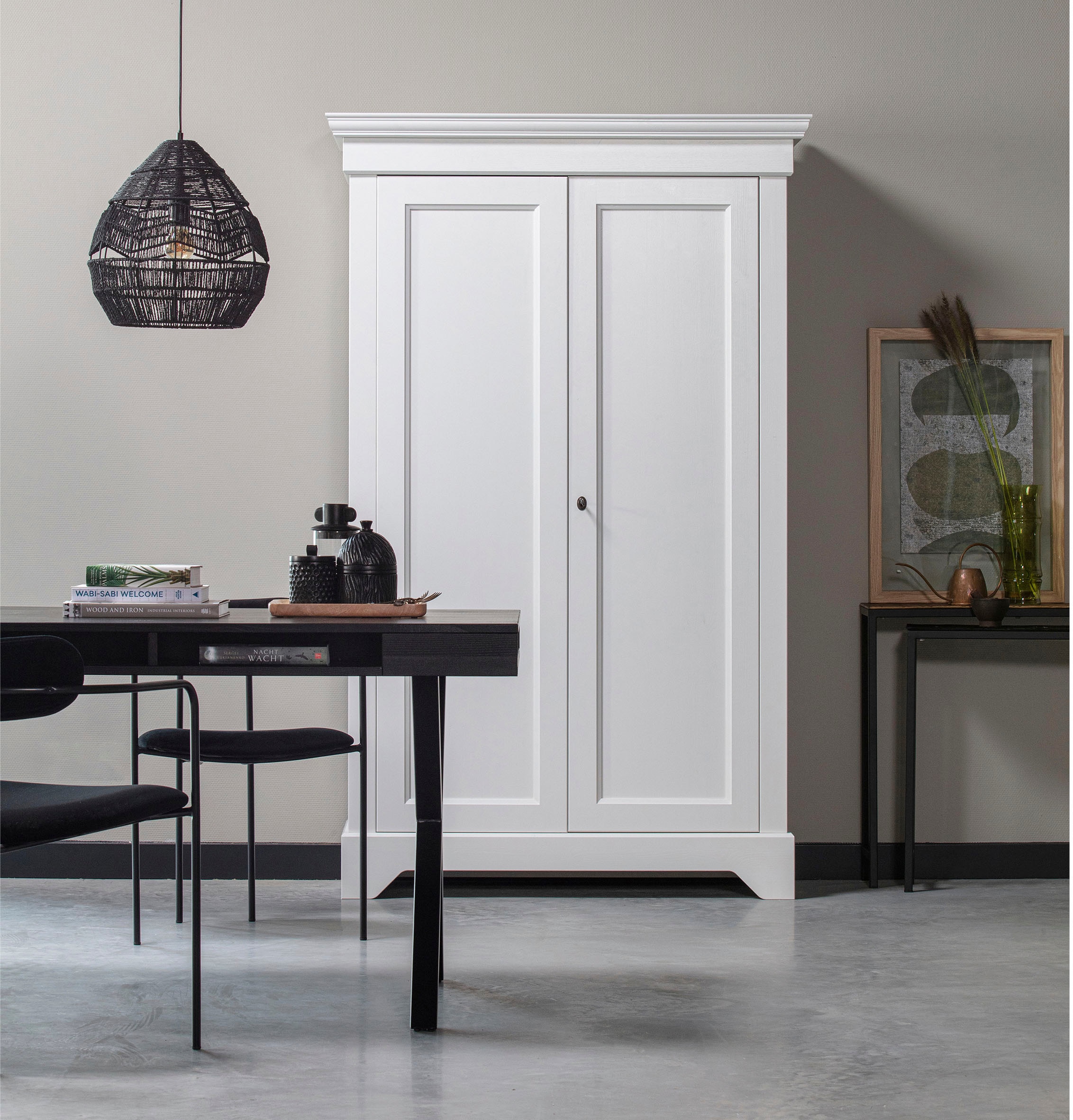 Image of WOOOD Garderobenschrank "Isabel" Mit Schlüssel, sichbare maserung, Tragkraft 15 kg pro Einlegeboden
