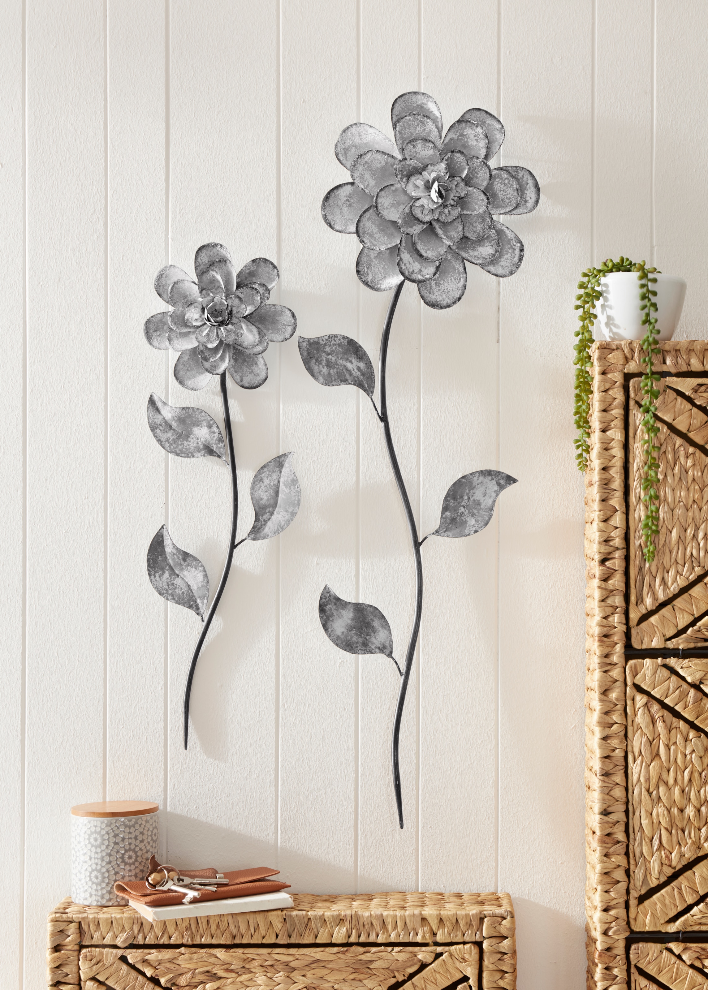 Home affaire Wanddekoobjekt »Blumen«, Wanddeko, Metall kaufen aus