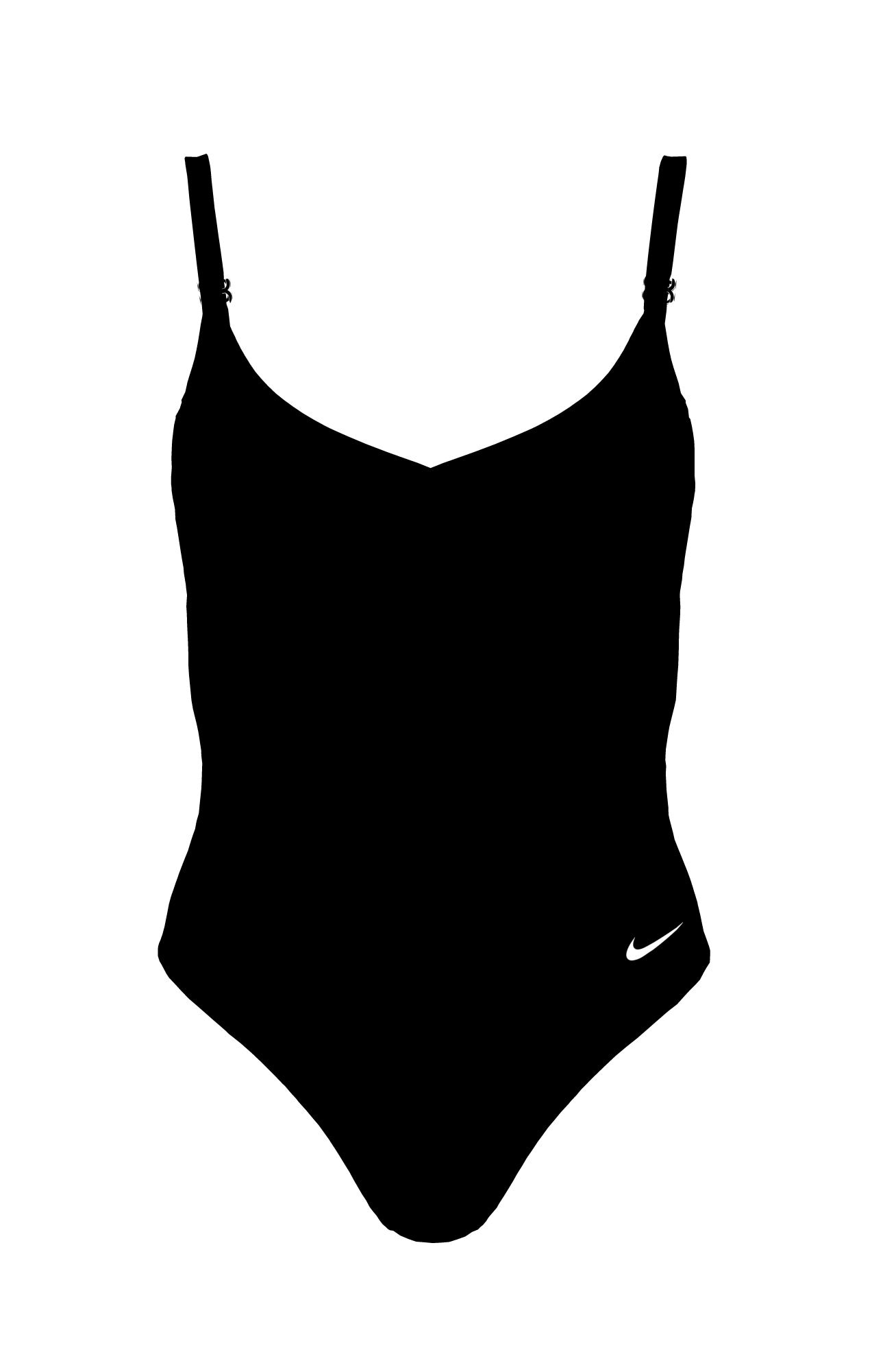 Image of Nike Badeanzug "V-NECK ONE PIECE" mittlerer Halt, verstellbare Rücken- und Schulterträger
