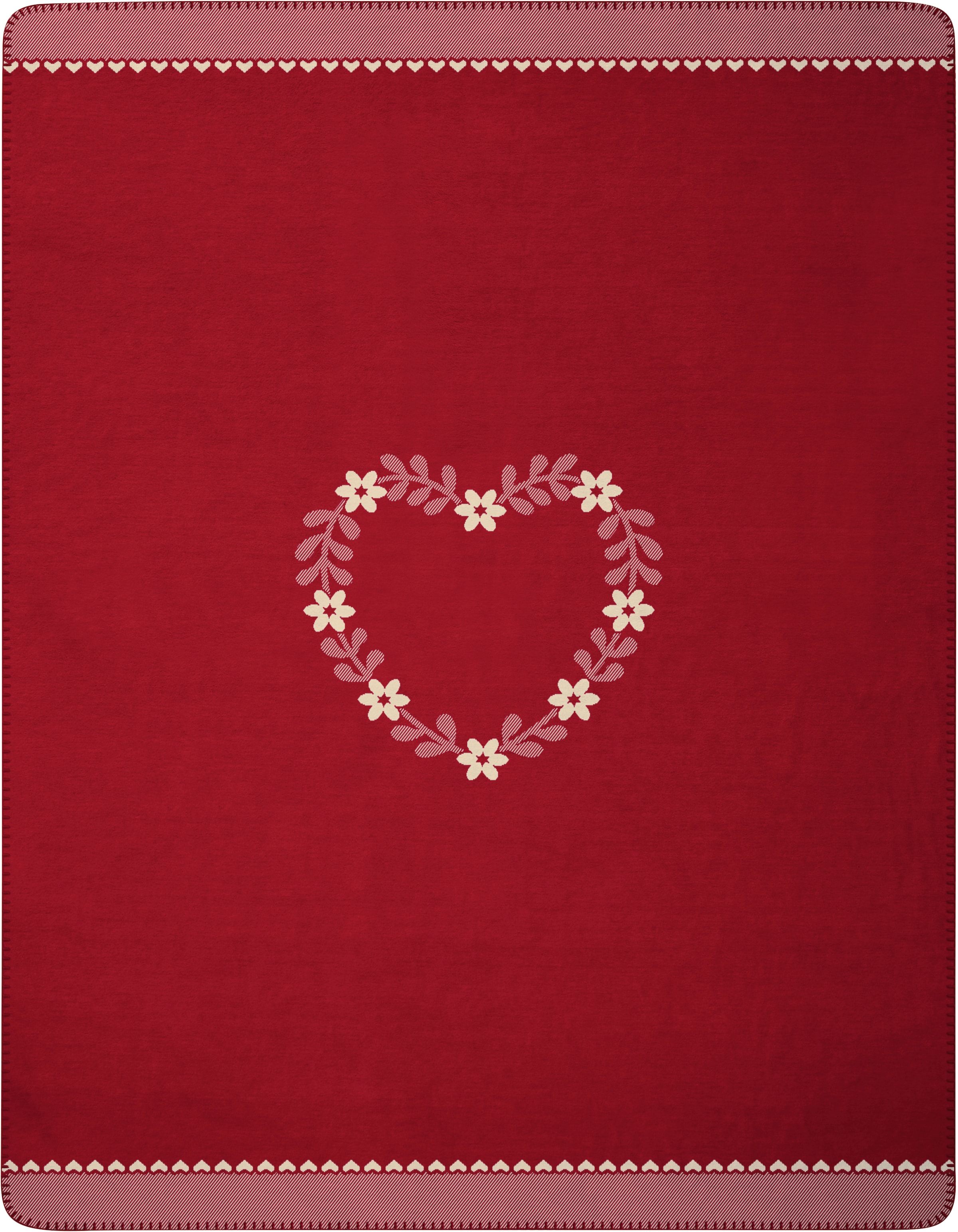 Image of Biederlack Wohndecke "Wohndecke Heartwarming" im romantischen Design