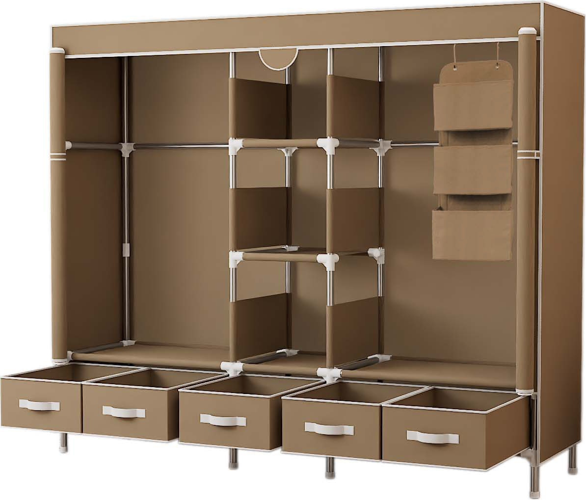 INOSIGN Kleiderschrank »Stockholm Stoffkleiderschrank Bestseller in diversen Ausführungen«, (Stabile Konstruktion mit Schubladen in vielen Breiten erhältlich), Schlafzimmer Garderobe Schrank Stoffkleiderschrank mit viel Stauraum