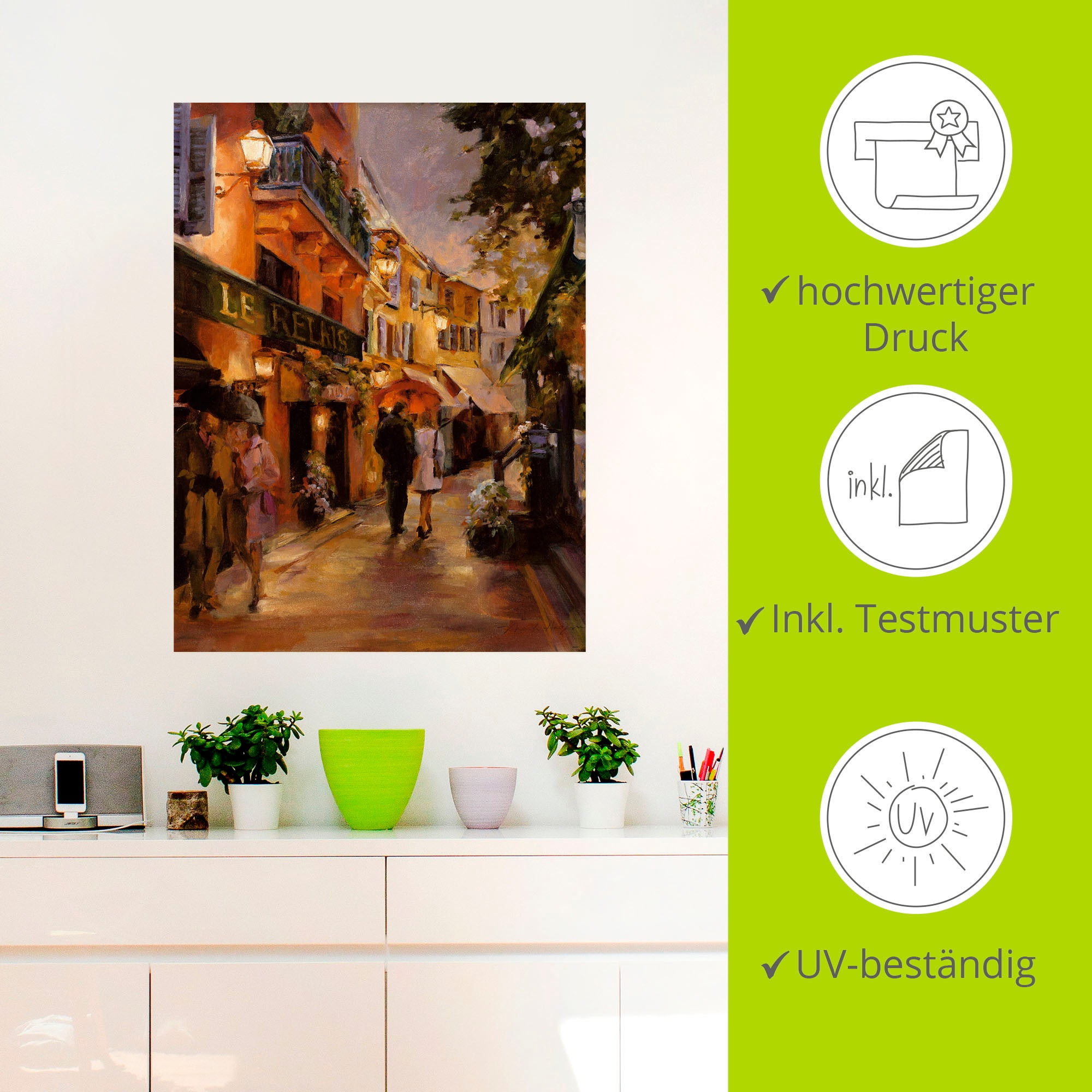 Artland Wandbild »Abend in Paris II«, Frankreich, (1 St.), als Leinwandbild, Poster, Wandaufkleber in verschied. Grössen