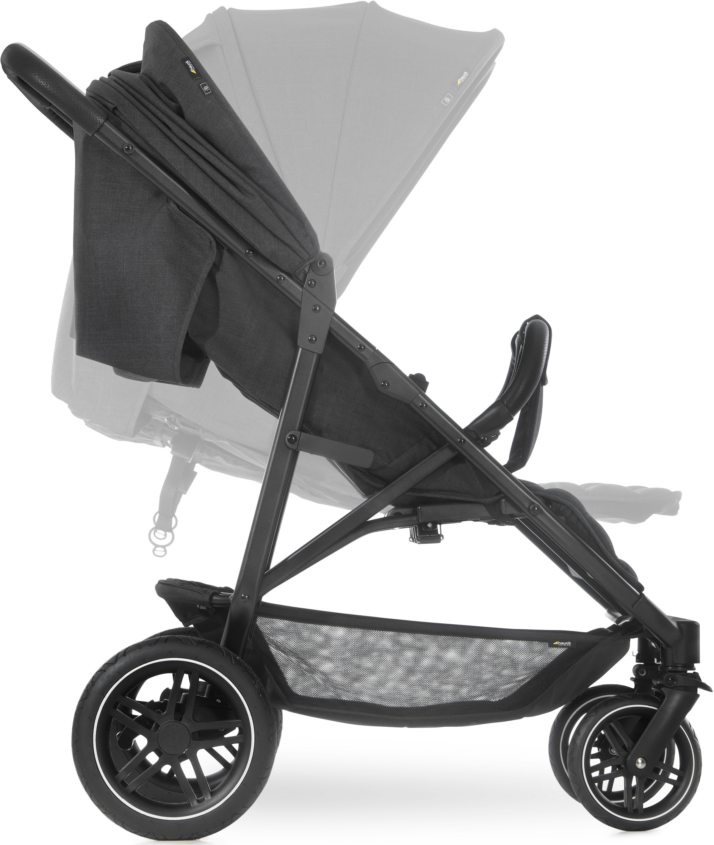 Hauck Poussette pour frères et sœurs »Uptown Duo, black« 30 kilos mit schwenk- und feststellbaren Vorderrädern