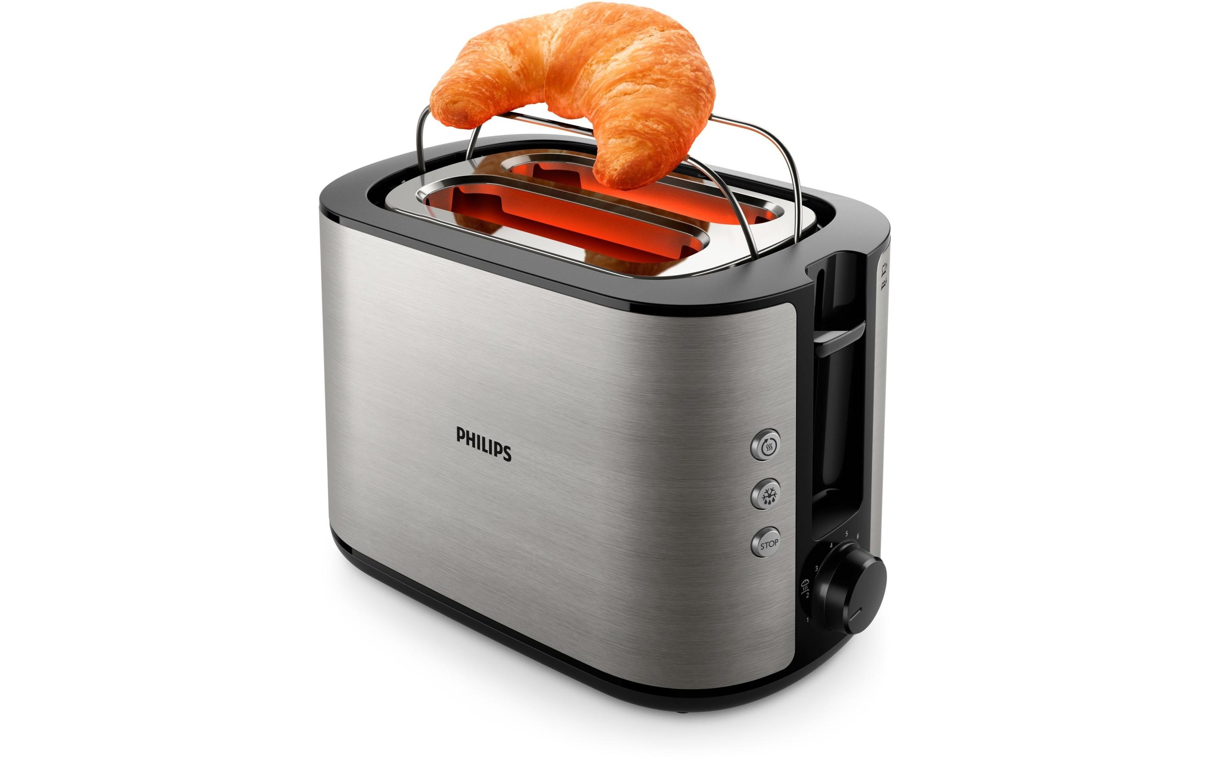 Philips Toaster »Viva Collection HD2650/91 Schwarz/Edelstahl«, 950 W