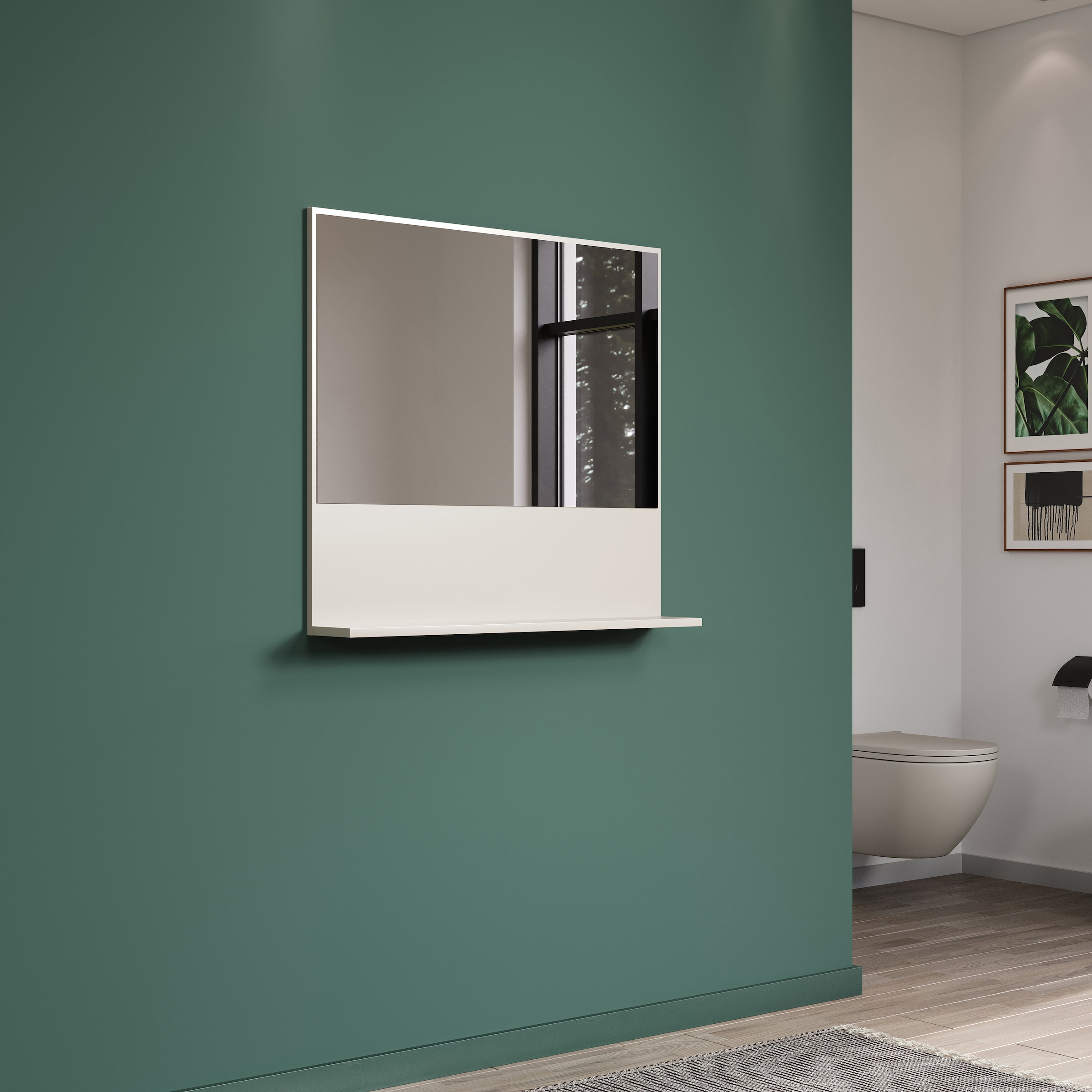 welltime Wandspiegel »San Pedro« Kompakter Badspiegel mit Ablagefläche – Masse (B/T/H) 80/14/74 cm