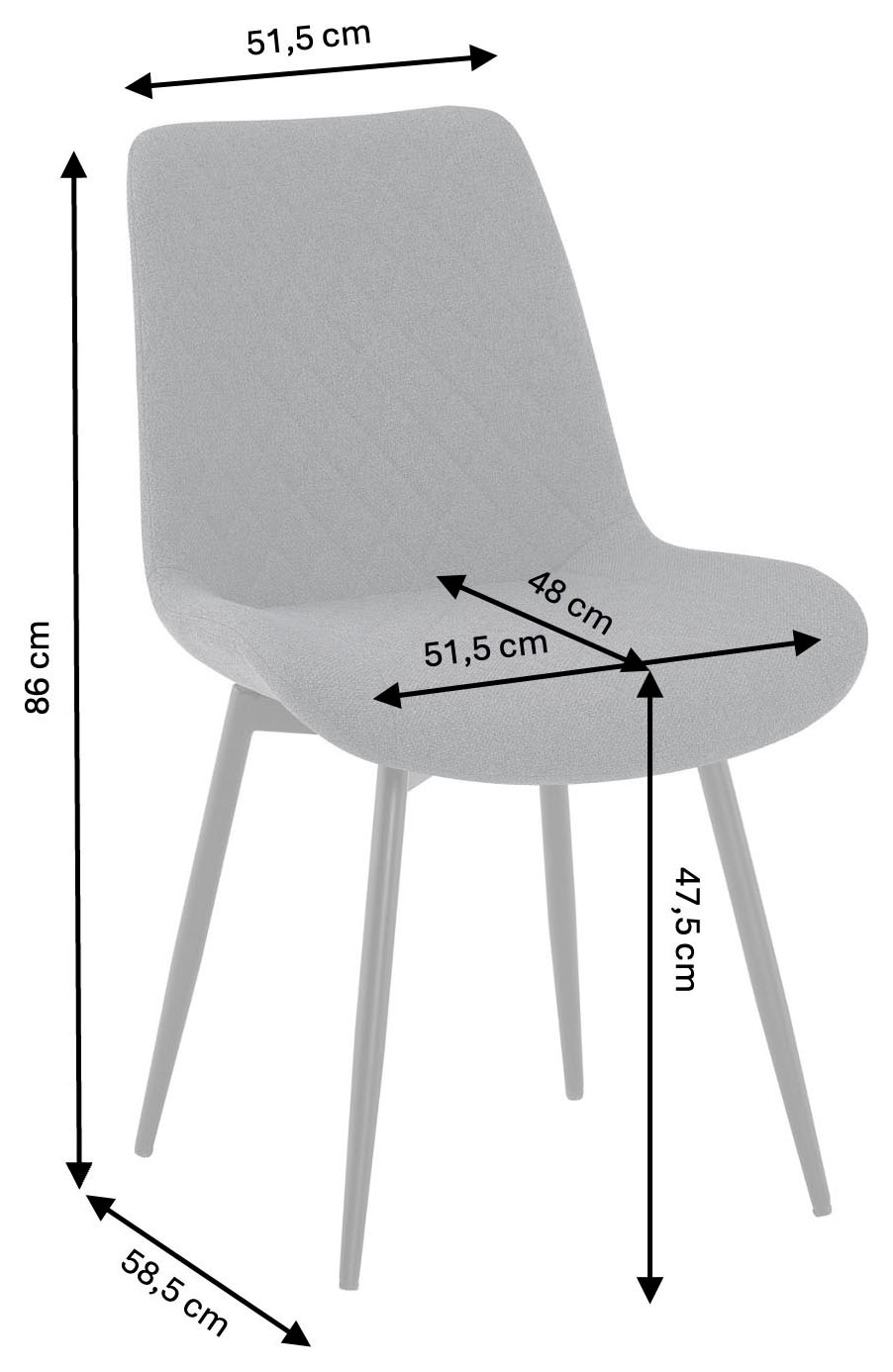 GOODproduct Esszimmerstuhl »Juniper, 2er-Set« () 2 Stk.Stuhl aus Webstoff mit moderner Rautensteppung und 360° Drehfunktion