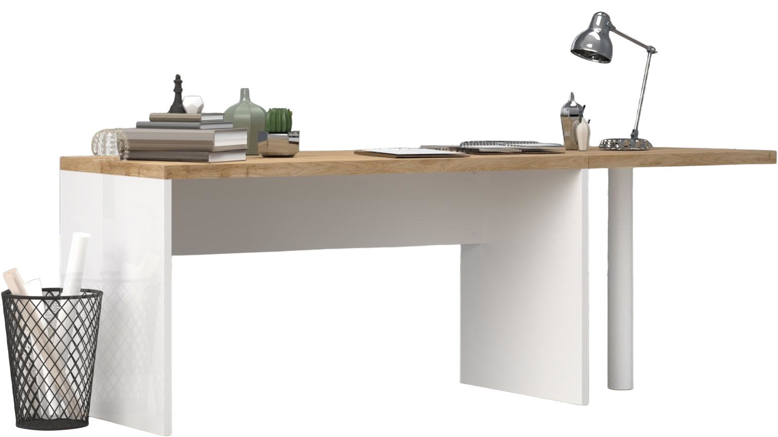 INOSIGN Schreibtisch »Easy, Computertisch – 38 mm Platte, perfekt fürs Büro & Homeoffice« Breite 138 cm, in 2 Grössen, optional erweiterbar