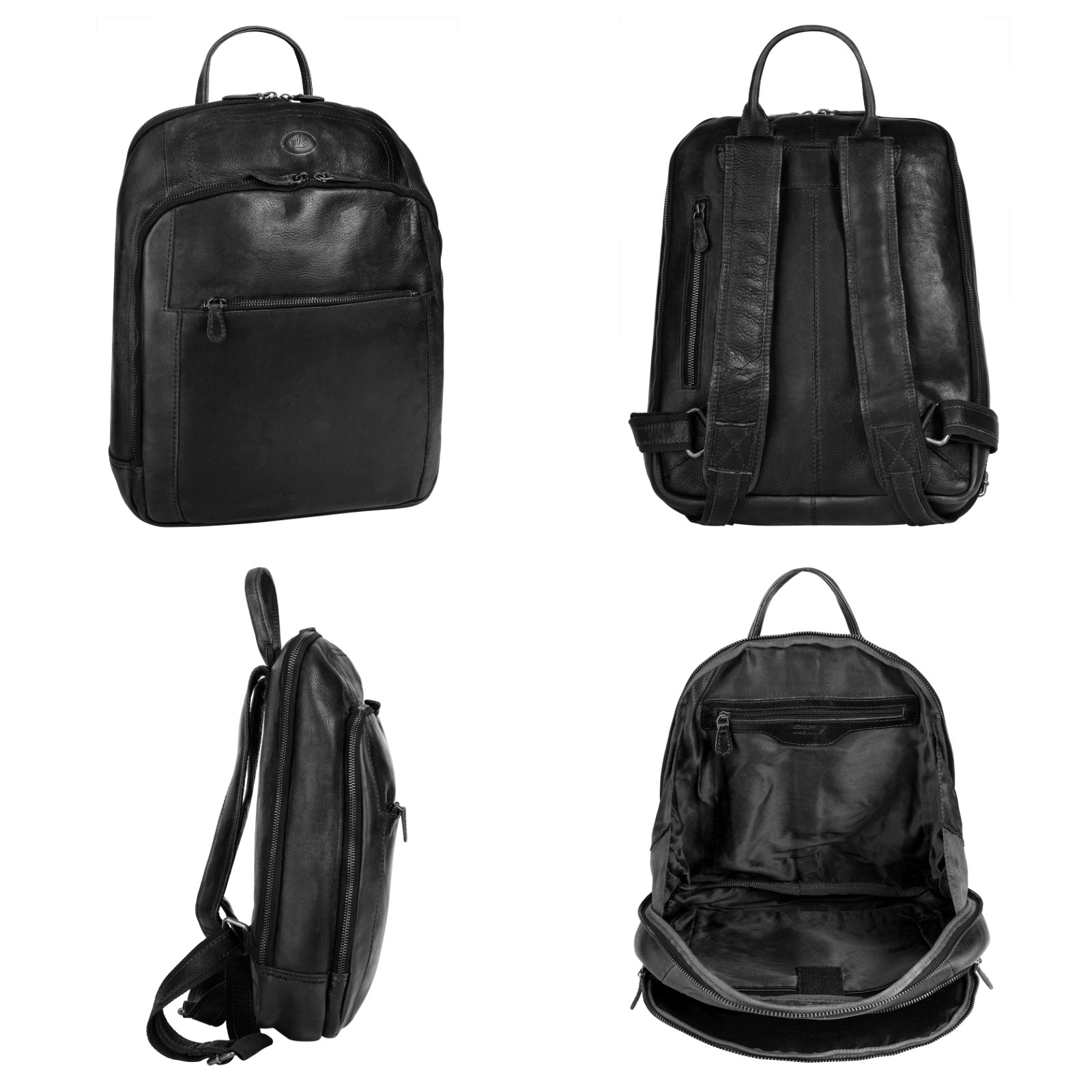 Piké Laptoprucksack, echt Leder, Made in Italy