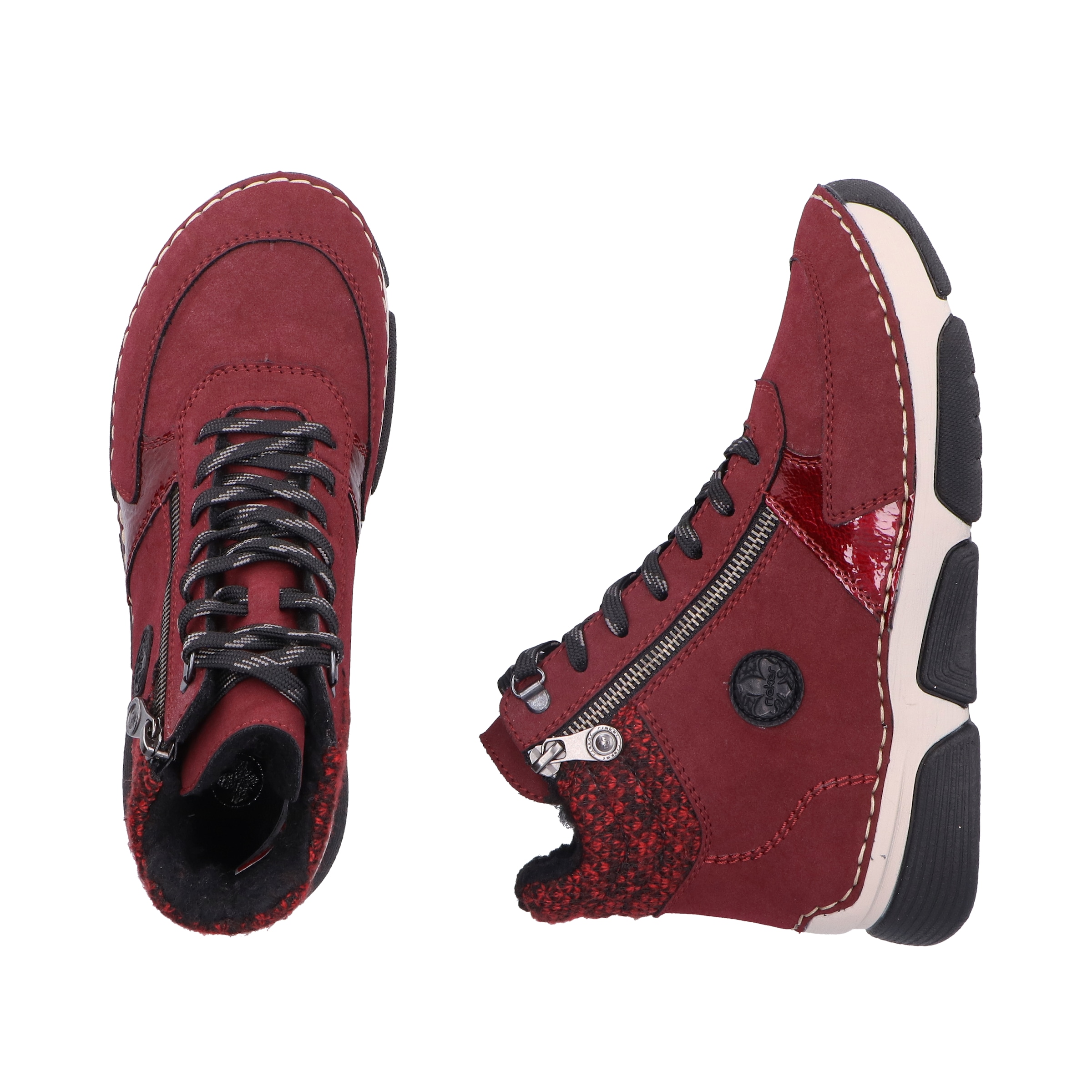 Rieker Winterboots  Schnürstiefelette, Schnürboots mit Textil-Besatz am Schaftrand
