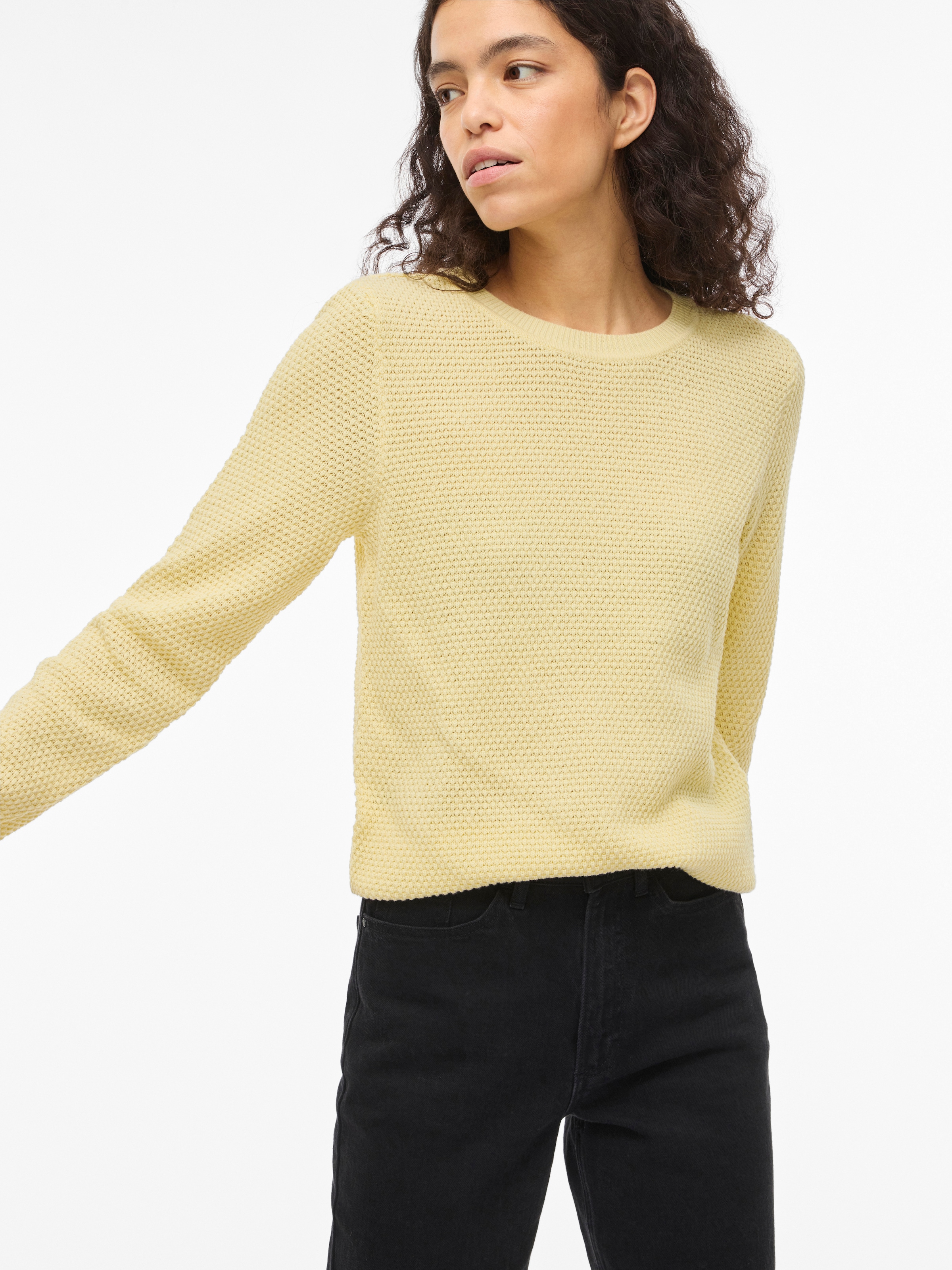 Vila Pull à col rond »VIDALO O-NECK L/S KNIT TOP- NOOS« coton, coupe régulière