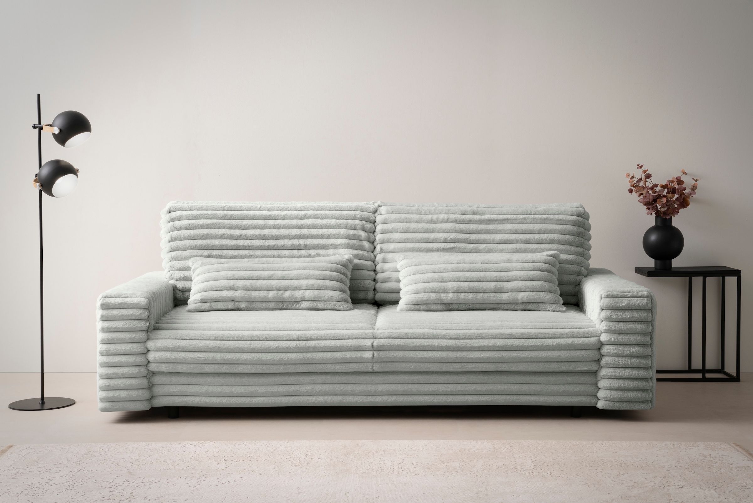 LeGer Home by Lena Gercke Schlafsofa »Imoga, Polster mit Schlaffunktion, 3-Sitzer Sofa, Couch mit Bettkasten«, in modernen Farben und Stoffen, Bettfunktion, Liegefläche: 200x150 cm